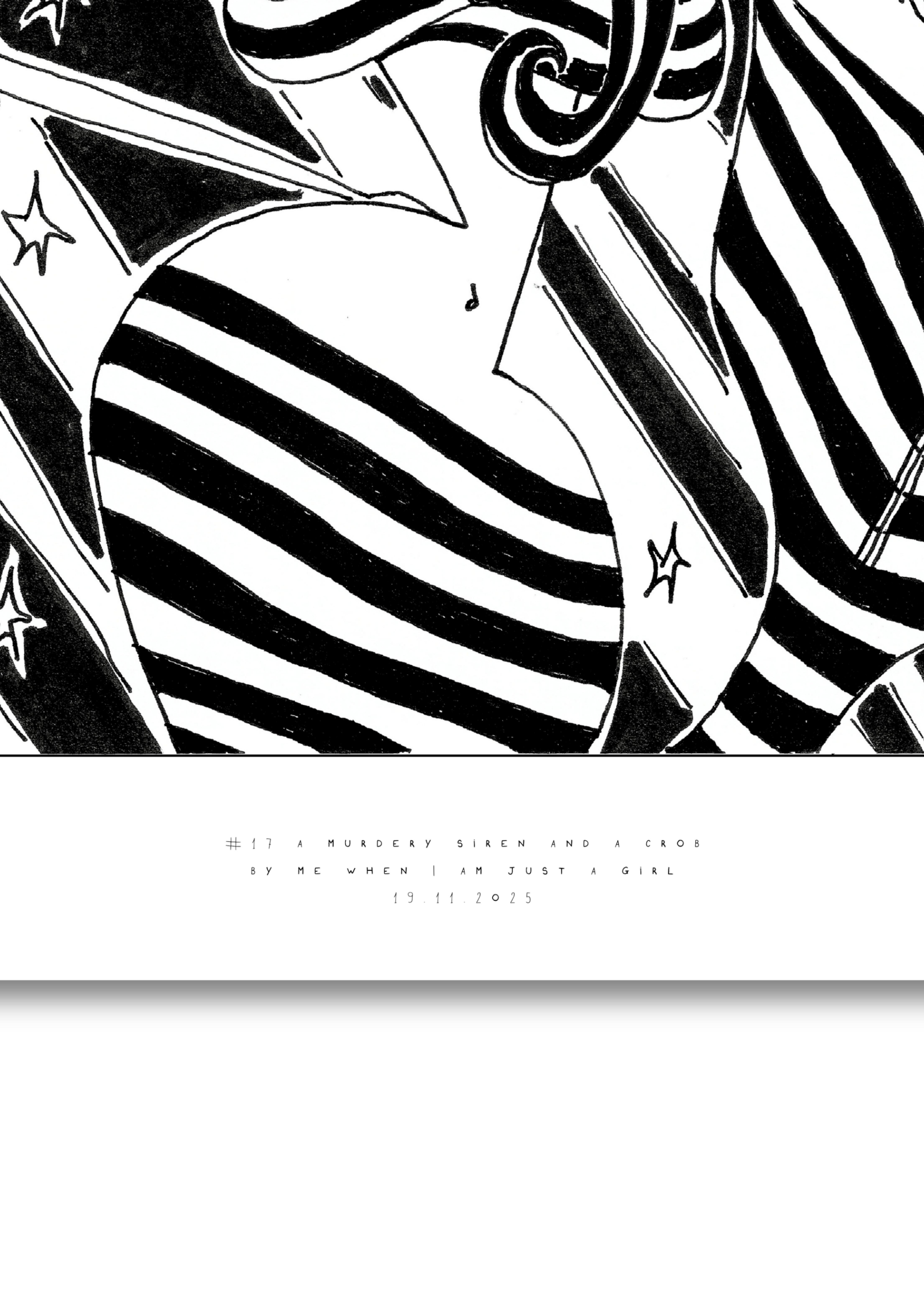 #17 A murdery siren and a crob  - Semi-Glossy Paper Poster