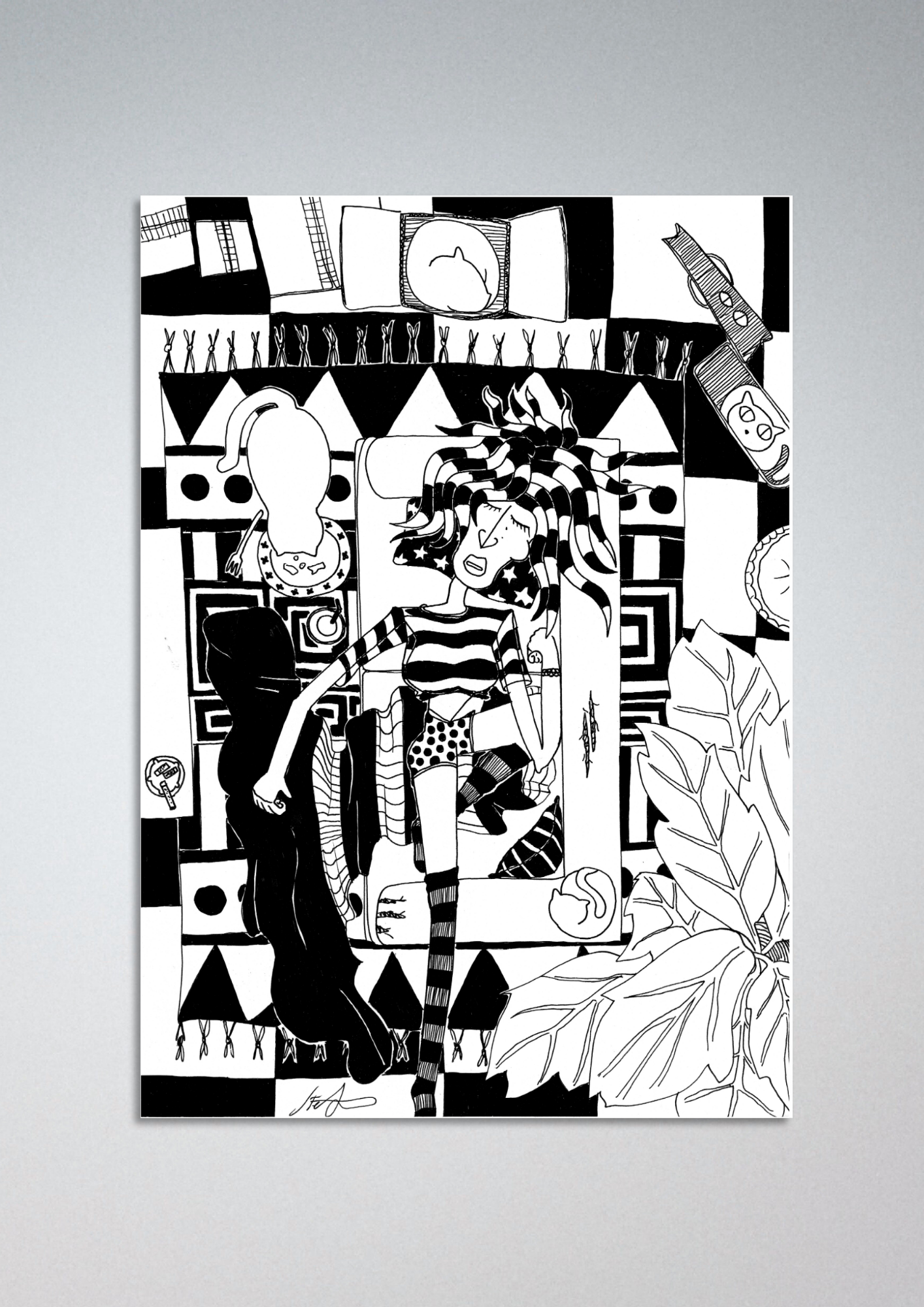 #42 Nap with cats - Gilcèe Print