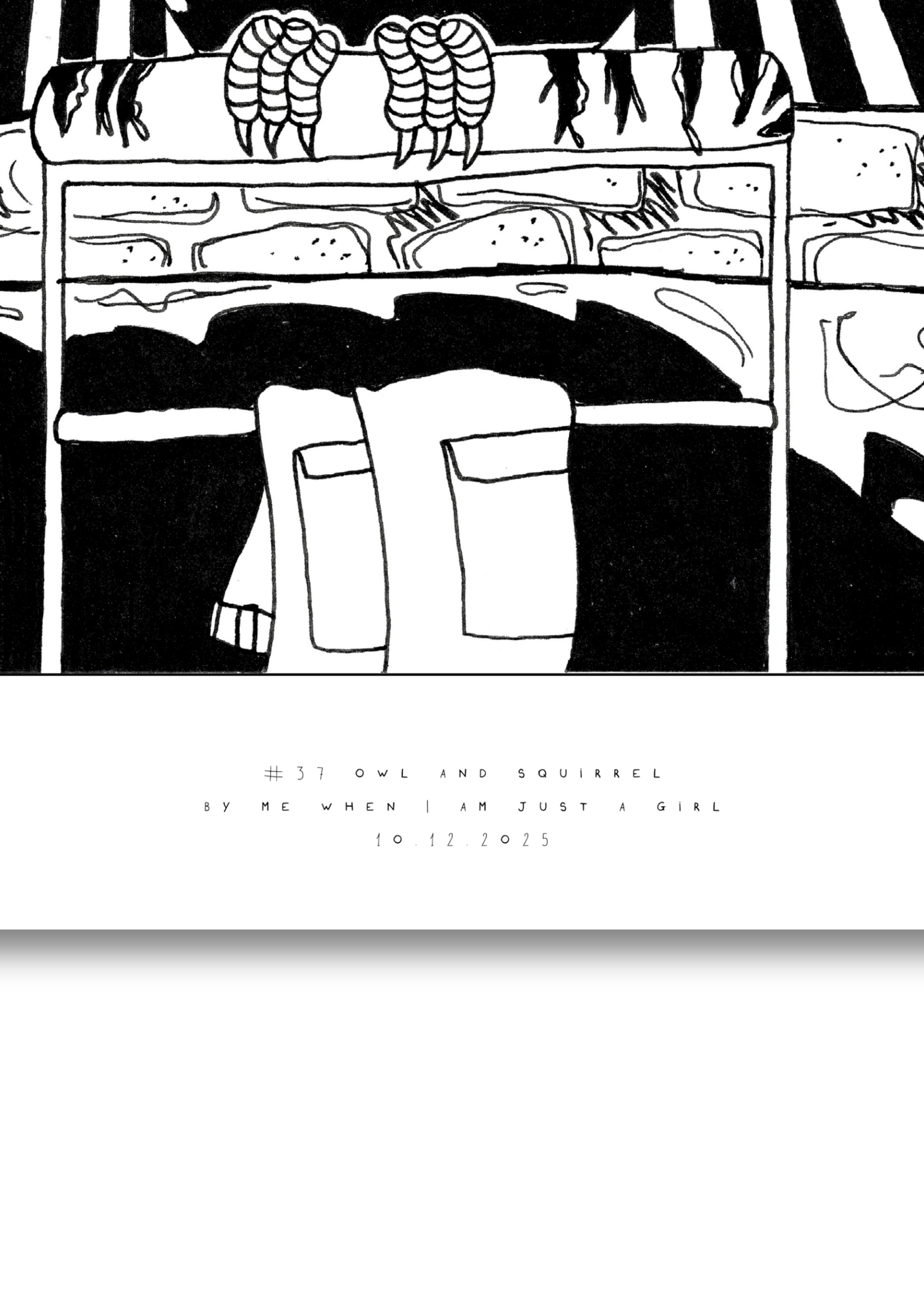 #37 Owl and squirrel - Semi-Glossy Paper Poster