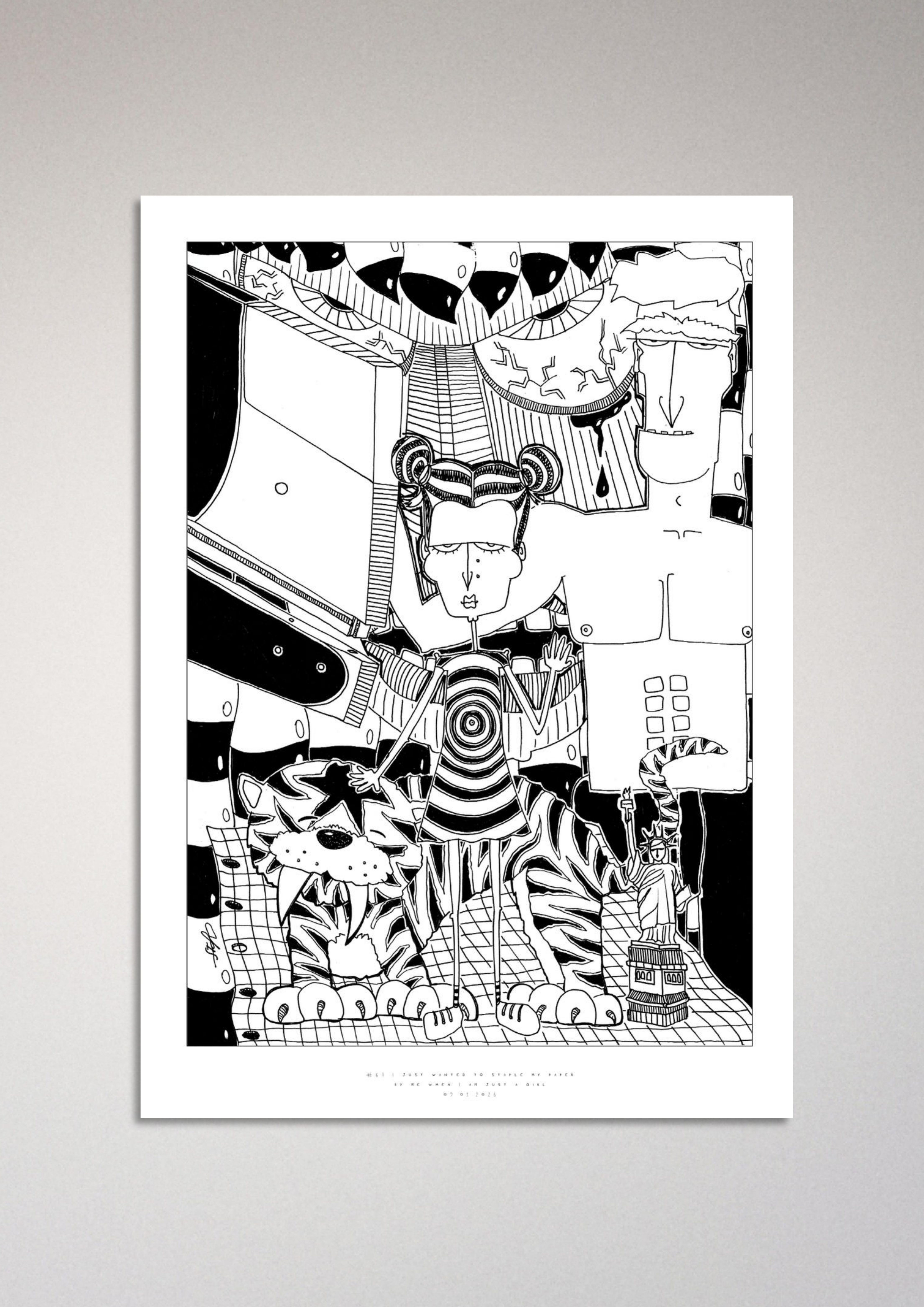 #67 I just wanted to staple my paper - Semi-Glossy Paper Poster