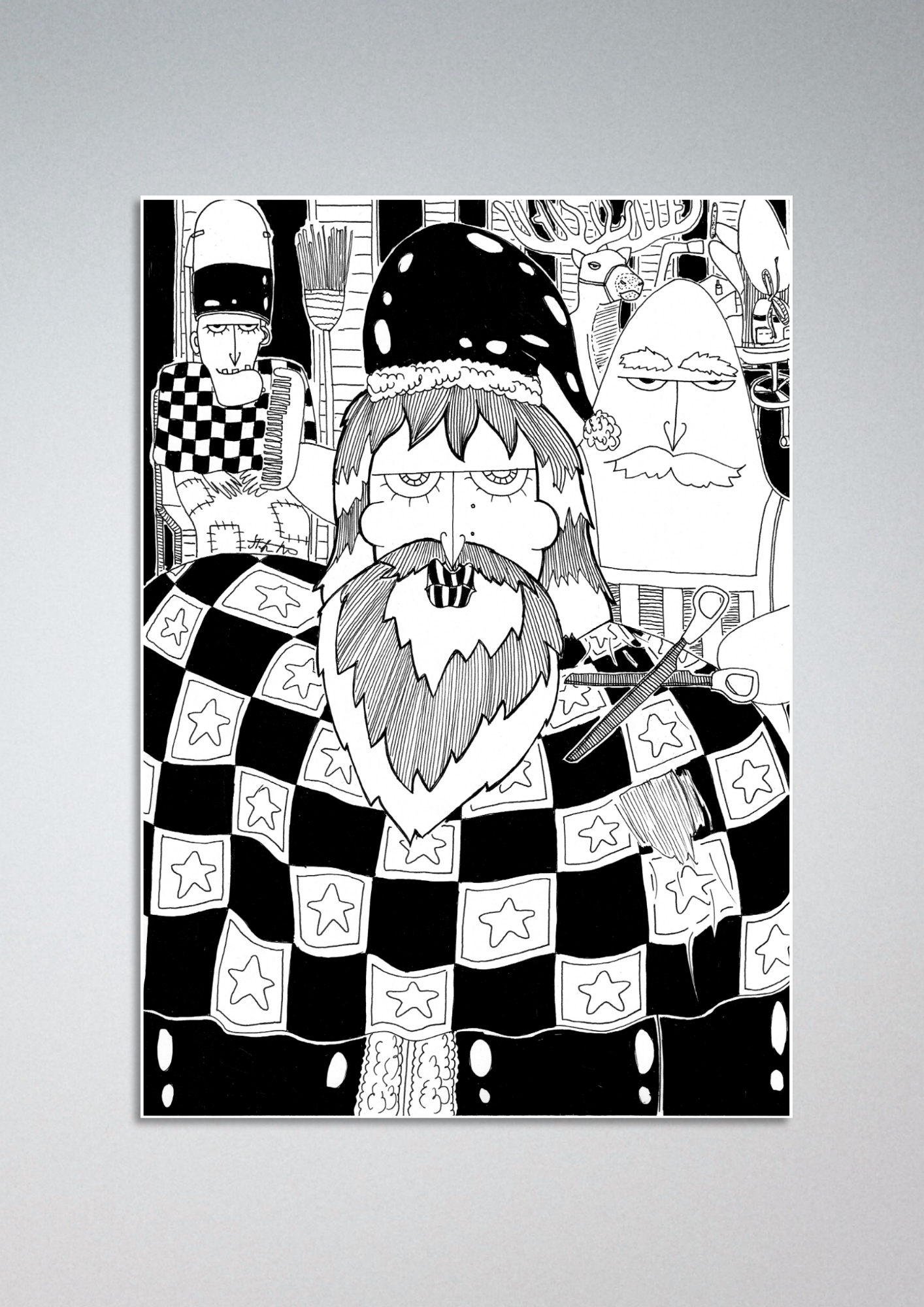 #52 The christmas barber stars shop - Gilcèe Print