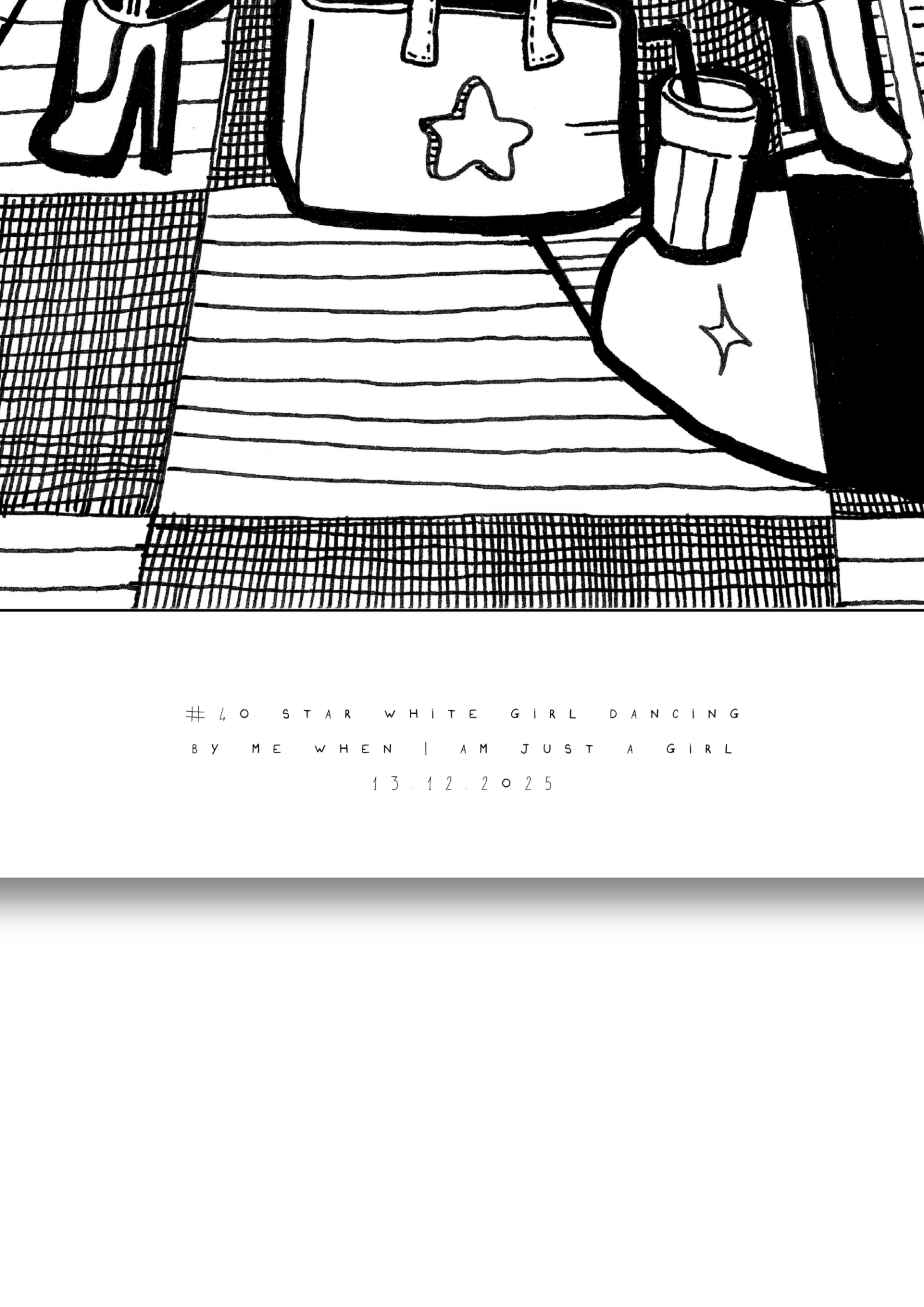 #40 Star white girl dancing -  Semi-Glossy Paper Poster