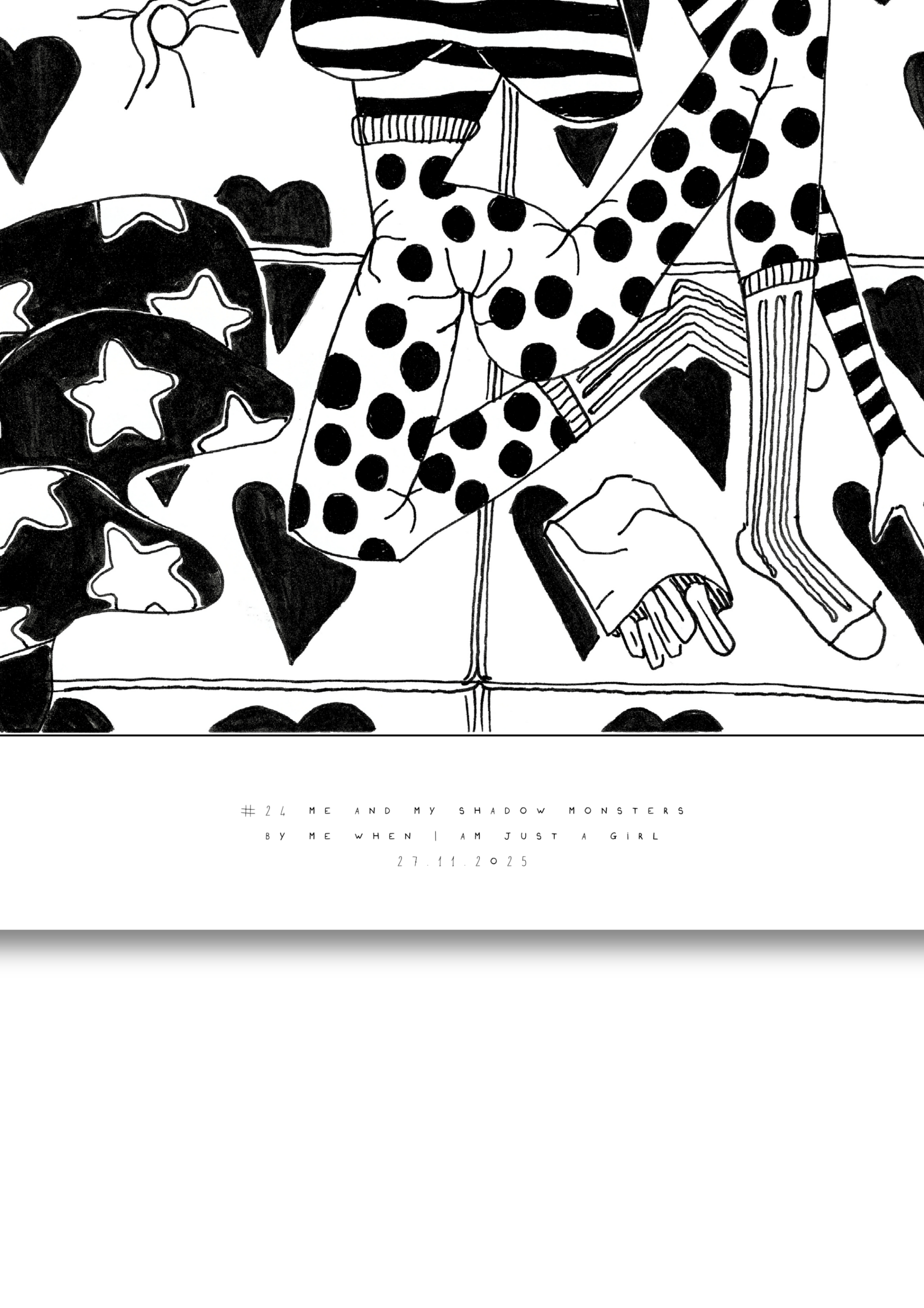 #24 Me and my shadow monsters  - Semi-Glossy Paper Poster