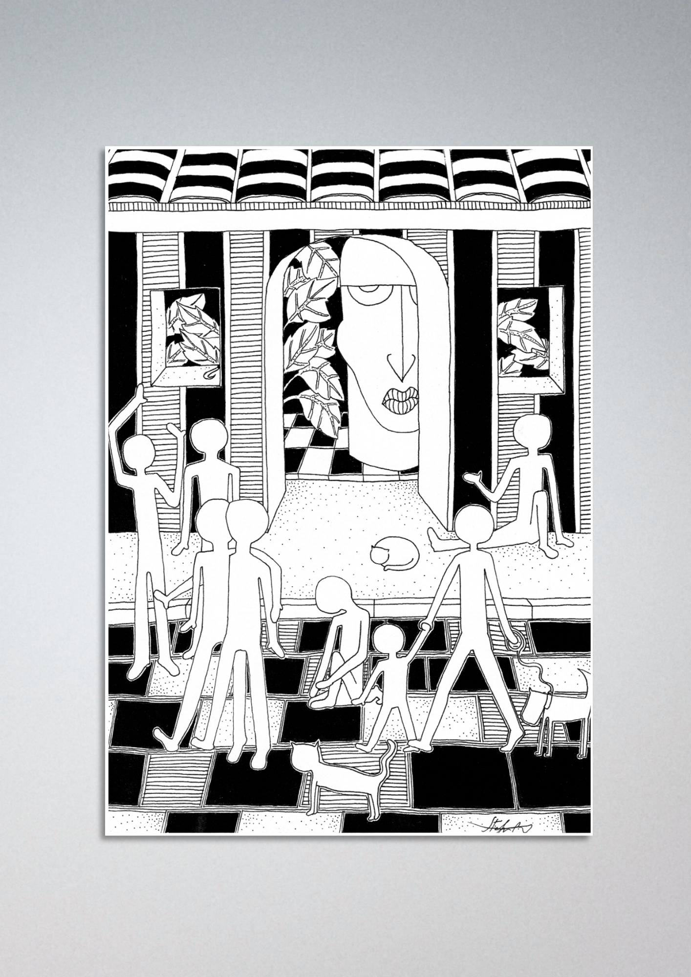 #86 Giant head is alone - Gilcèe Print