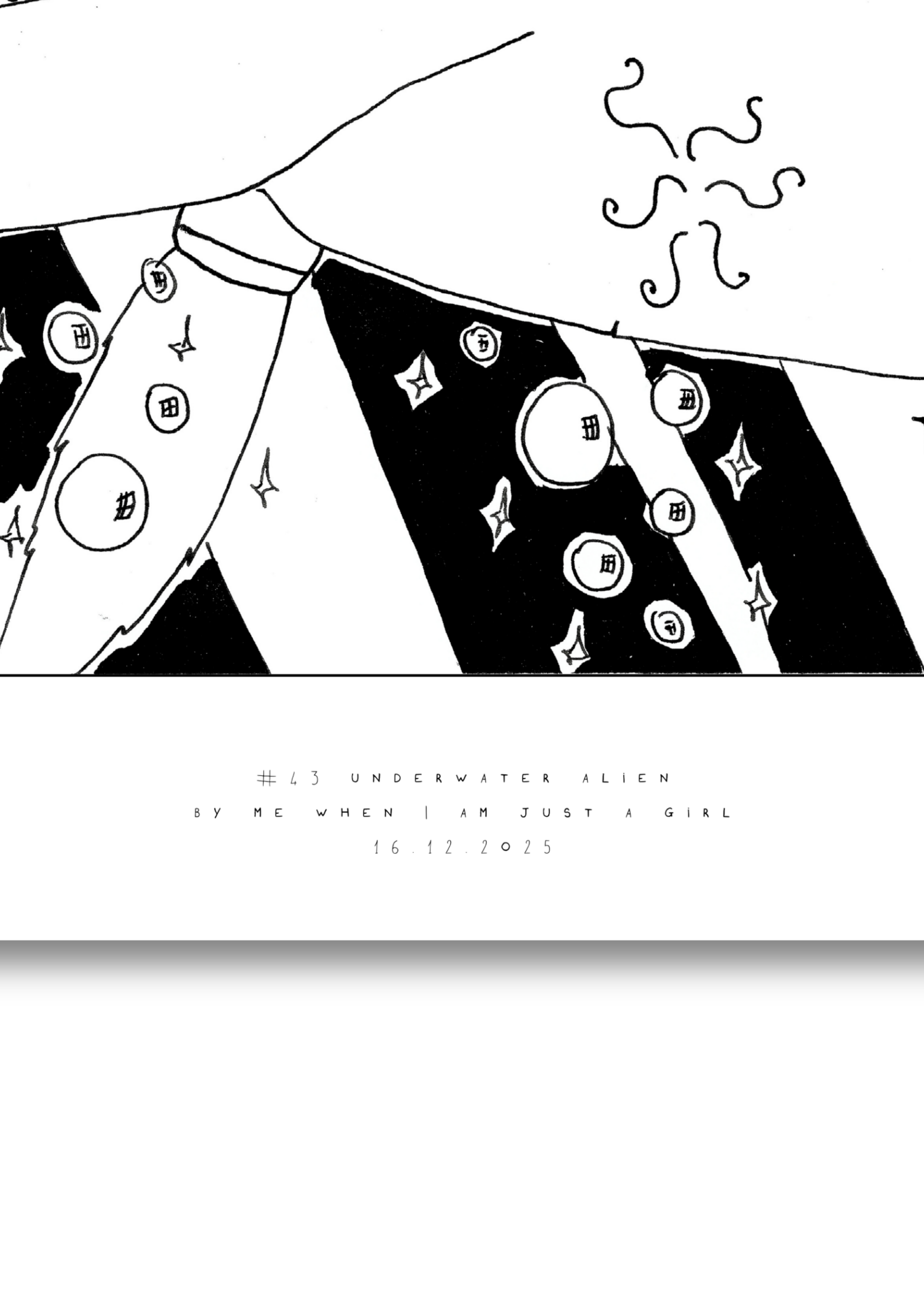 #43 Underwater alien - Semi-Glossy Paper Poster