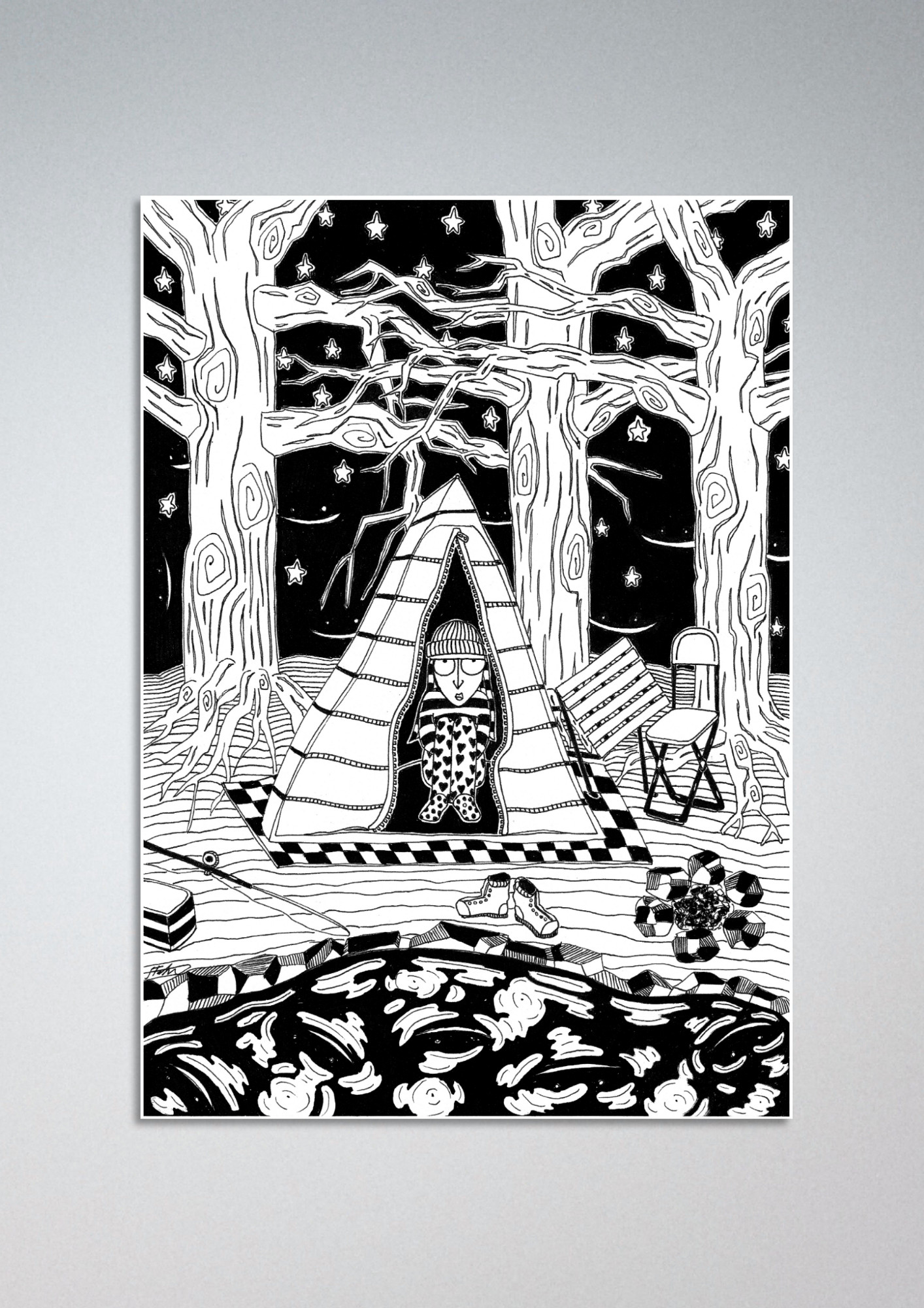 #89 Going camping - Gilcèe Print