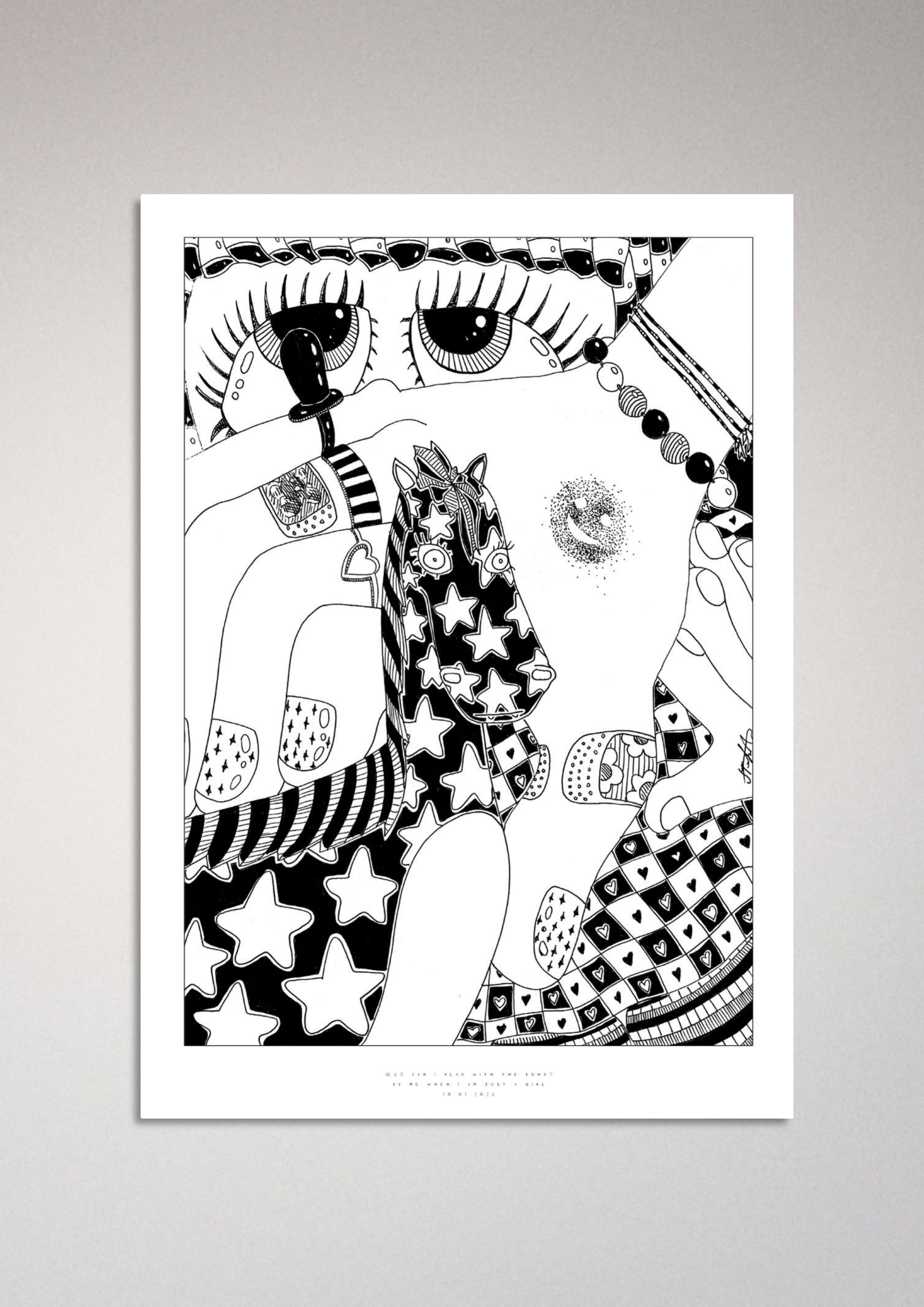 #68 Can I play with the pony? - Semi-Glossy Paper Poster
