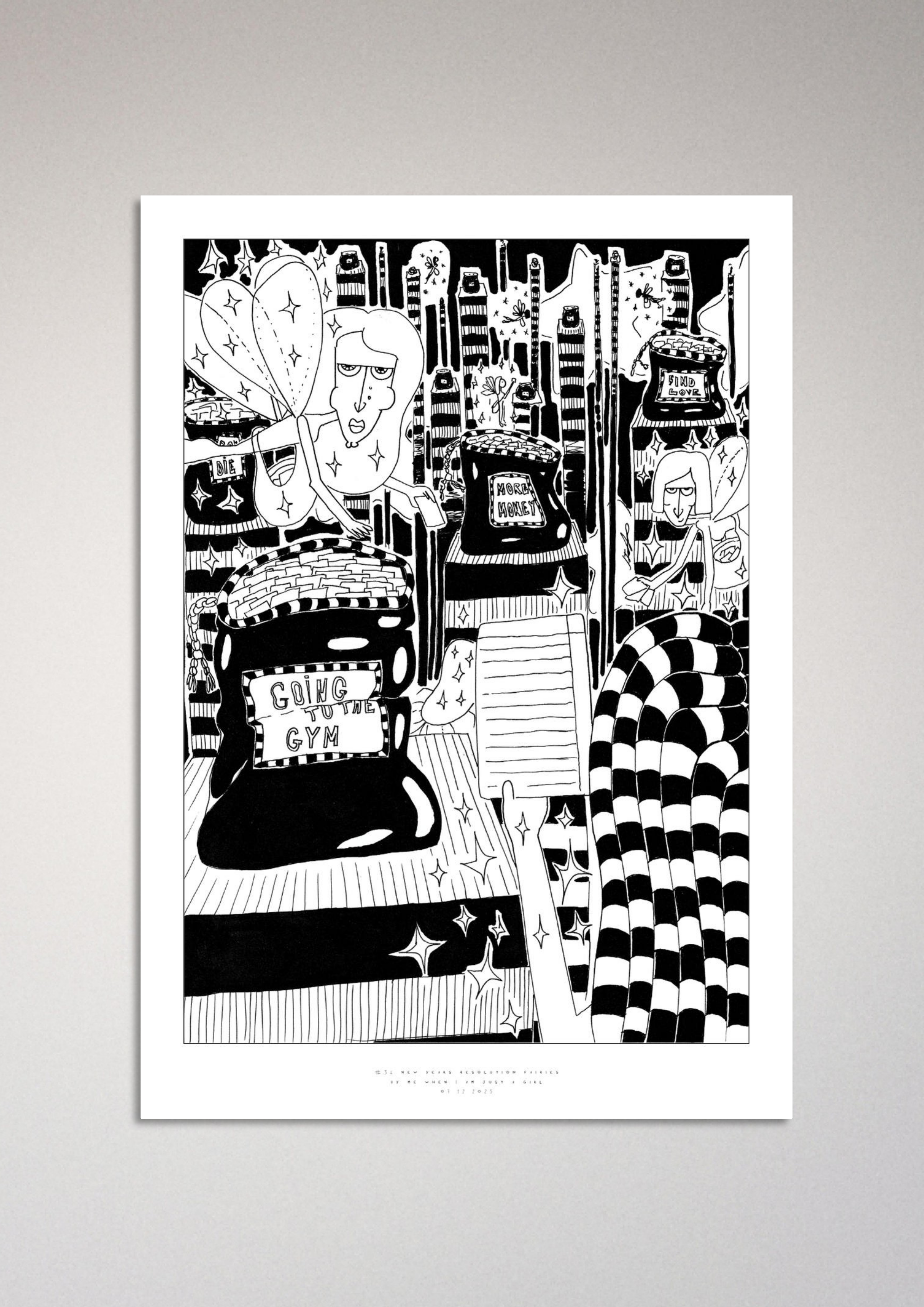 #34 New years resolution faries - Semi-Glossy Paper Poster