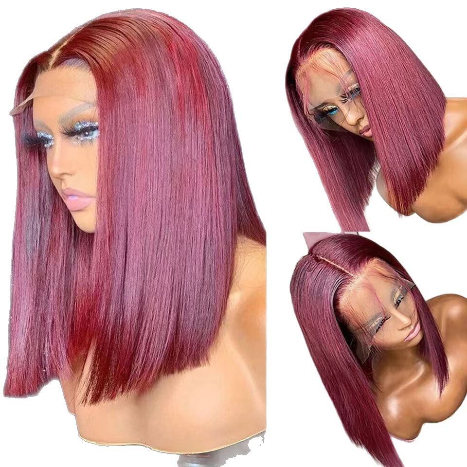 Straight Burgundy Lace Front Wig