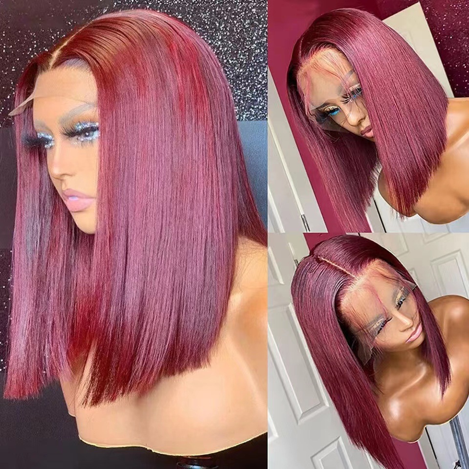 Straight Burgundy Lace Front Wig