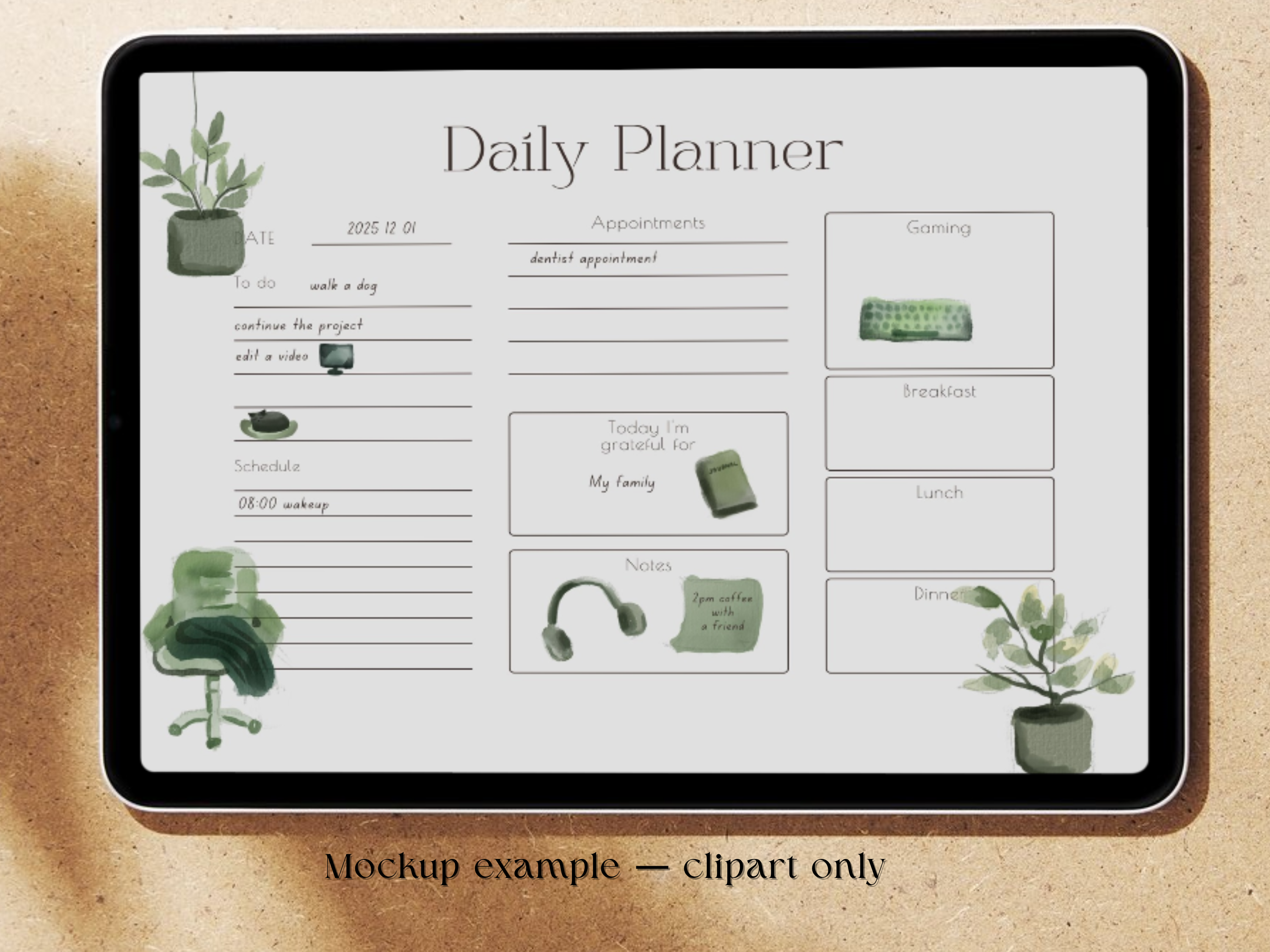 Cozy Desk Setup Clipart