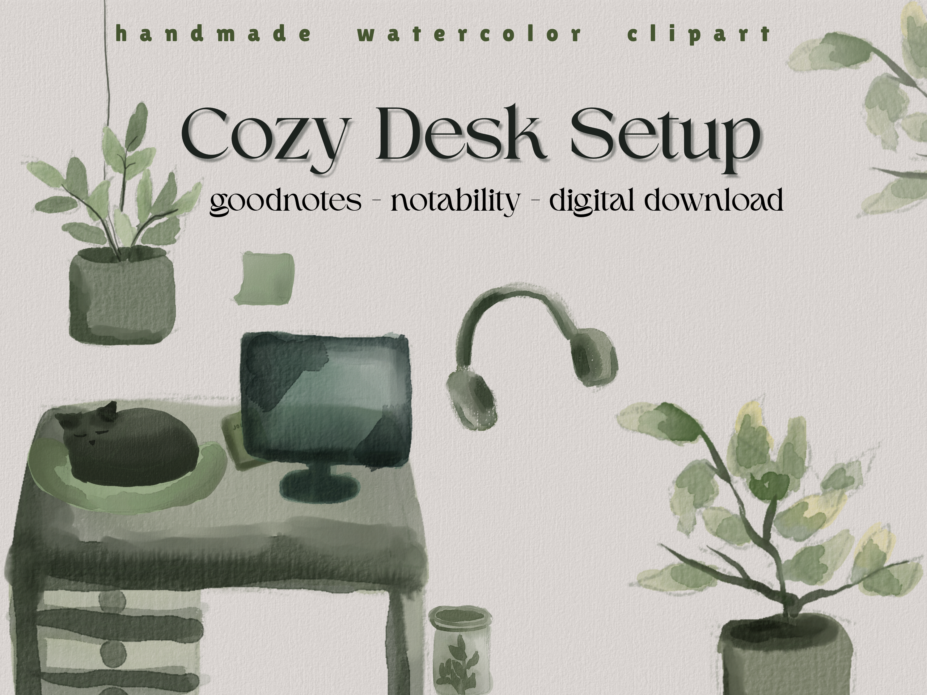 Cozy Desk Setup Clipart