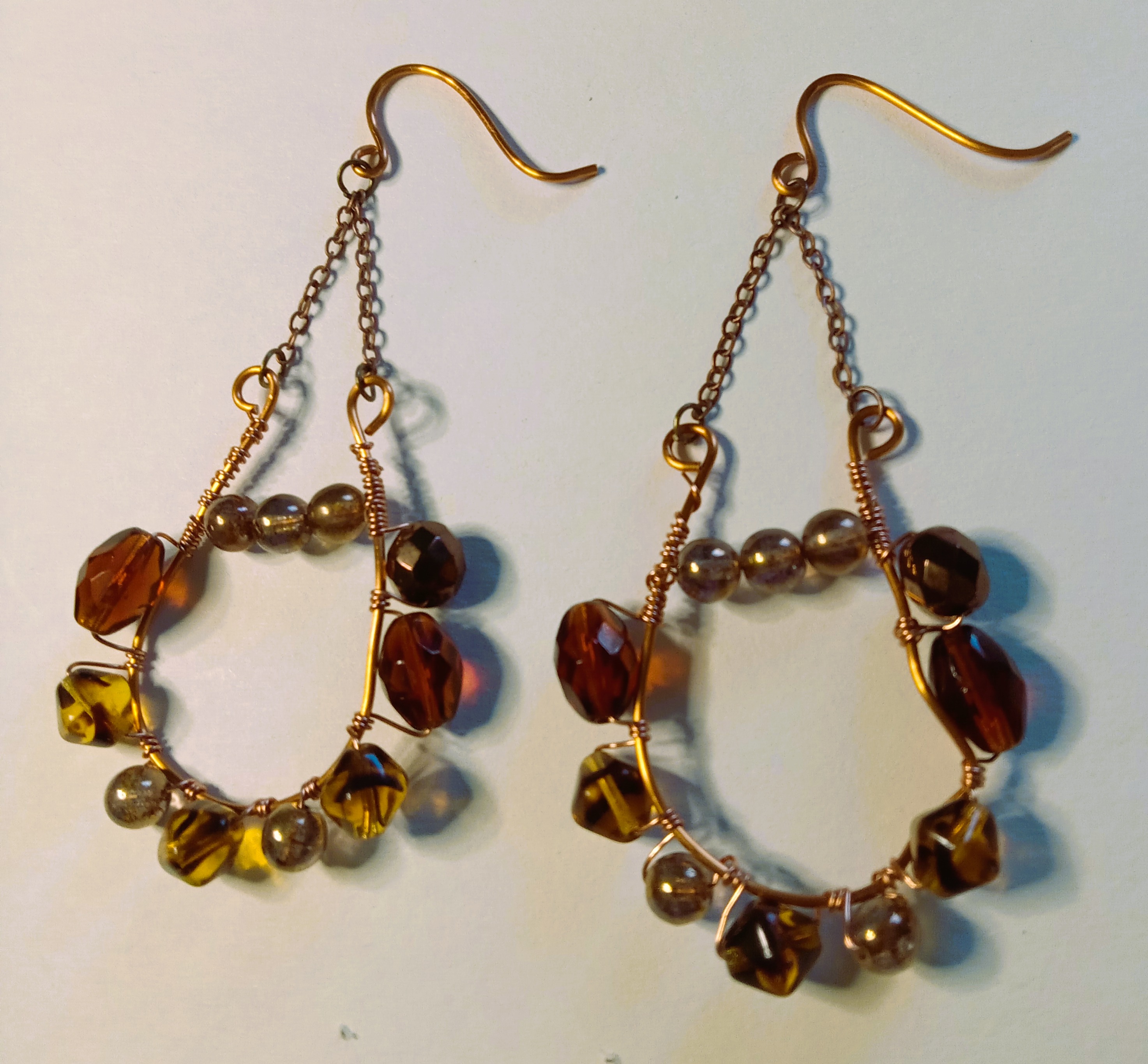 Amber Beaded Boho Earrings