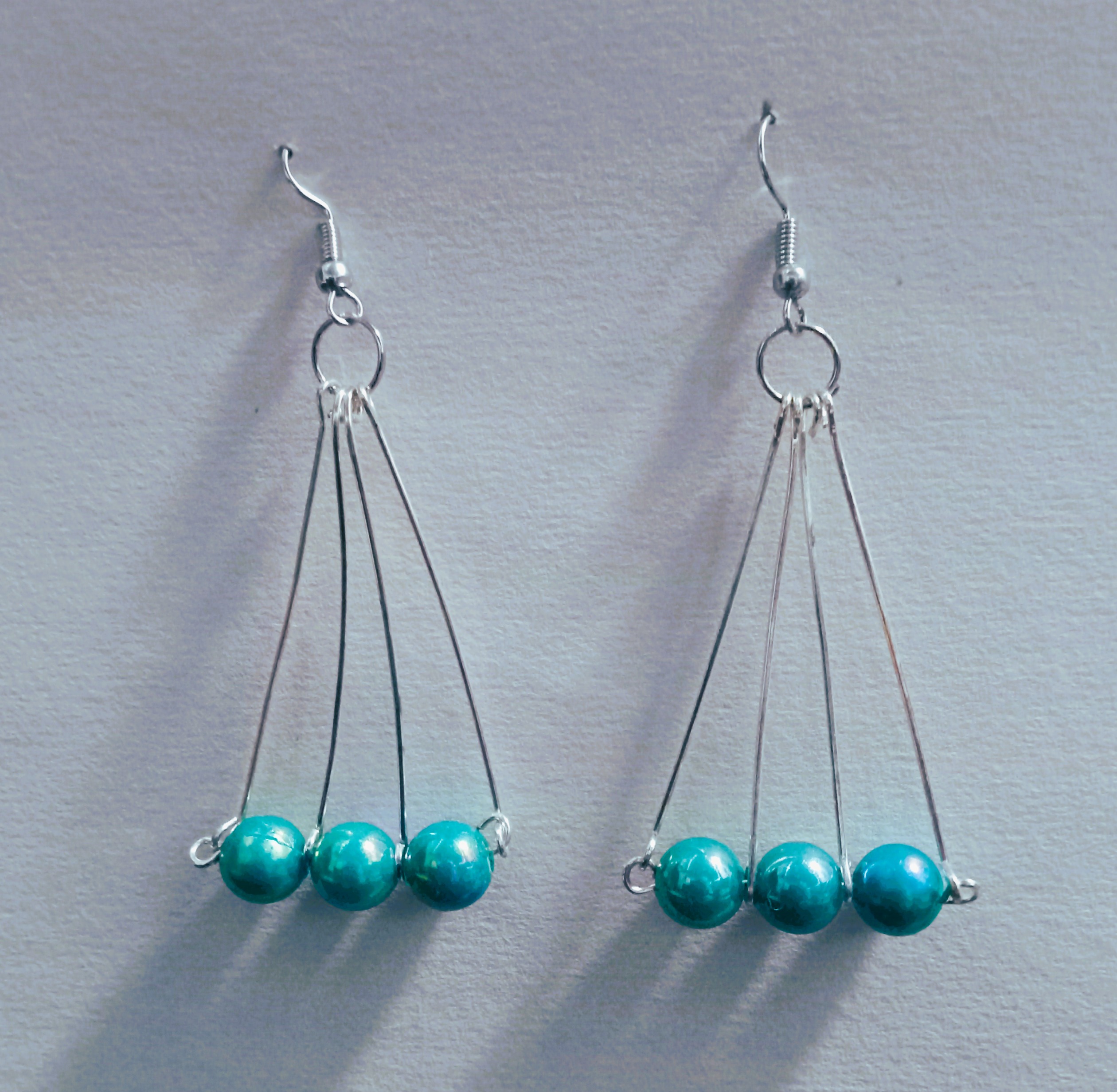 Turquoise Beaded Dangle Earrings