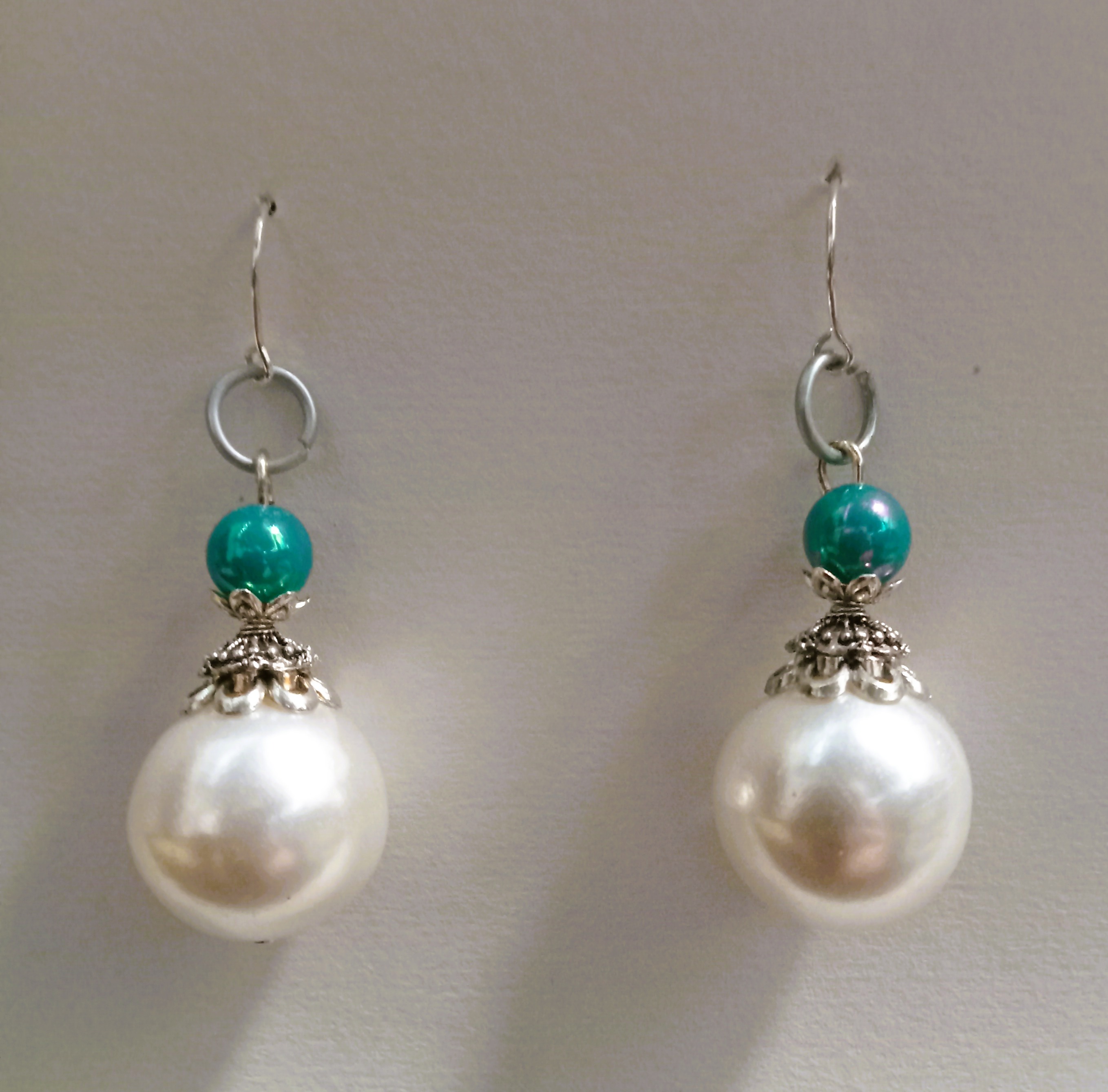 Elegant Pearl and Turquoise Earrings