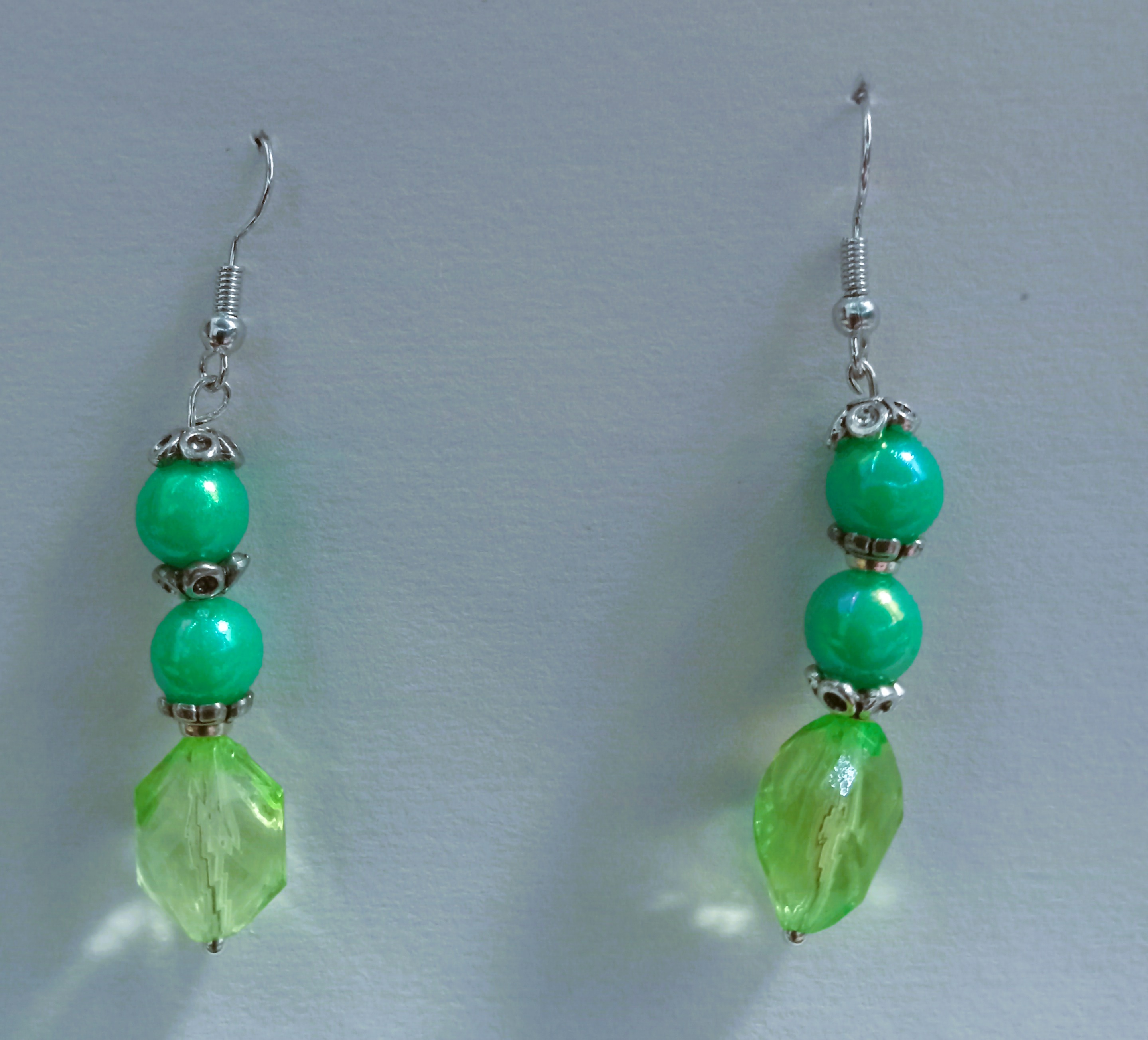 Green Beaded Earrings