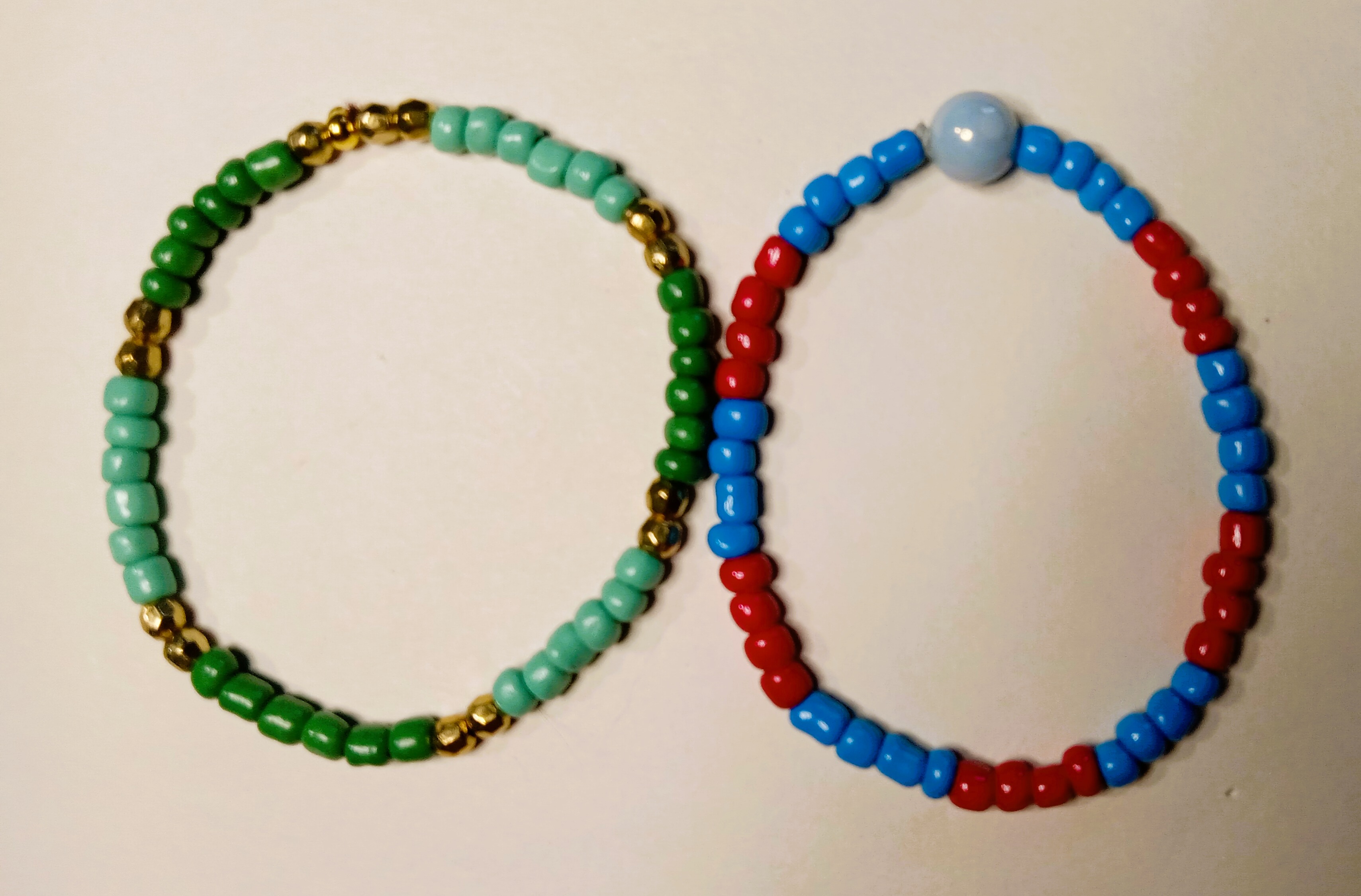 Set of 2 Colorful Beaded Bracelets