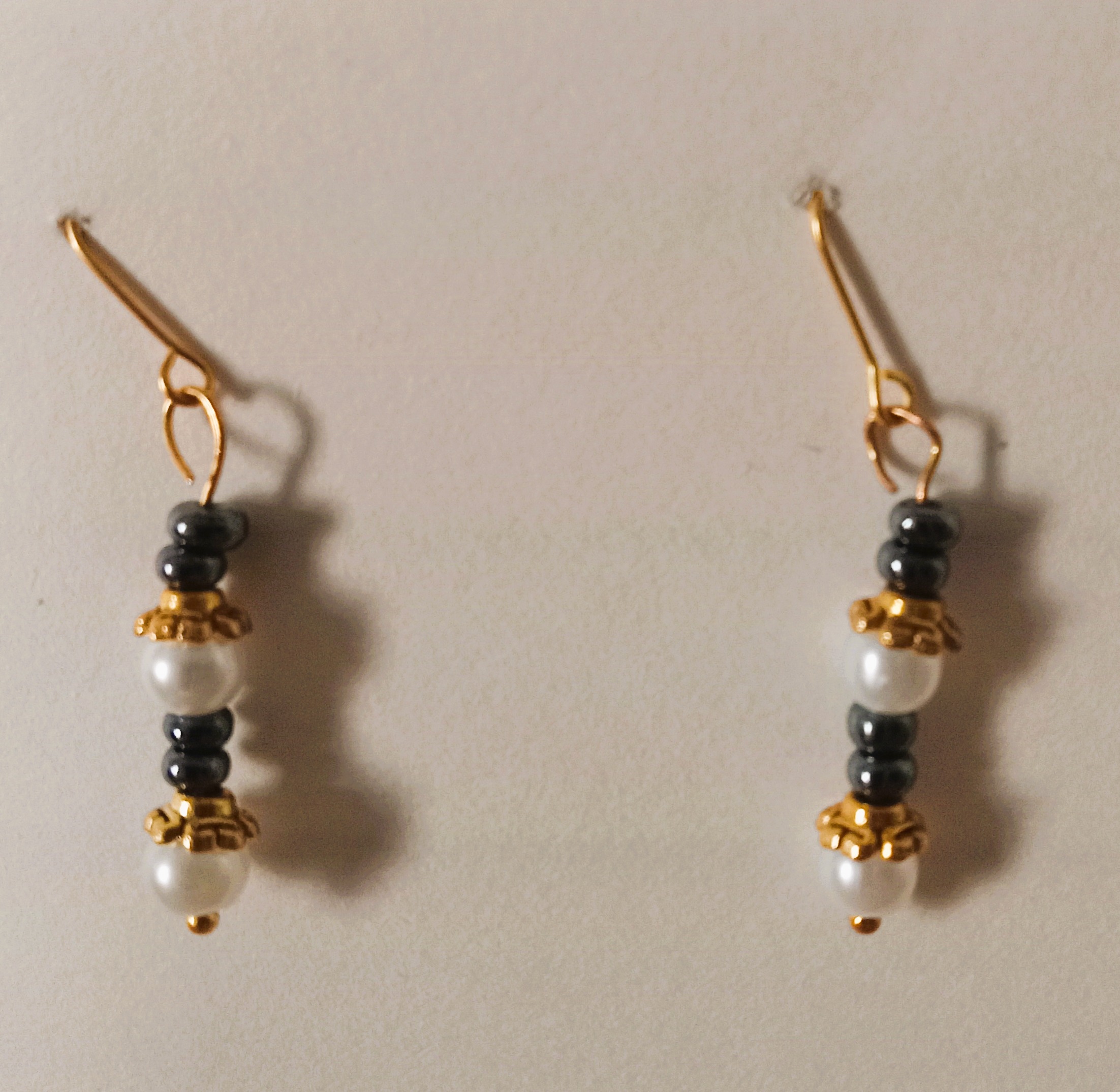 Beaded Pearl Drop Earrings