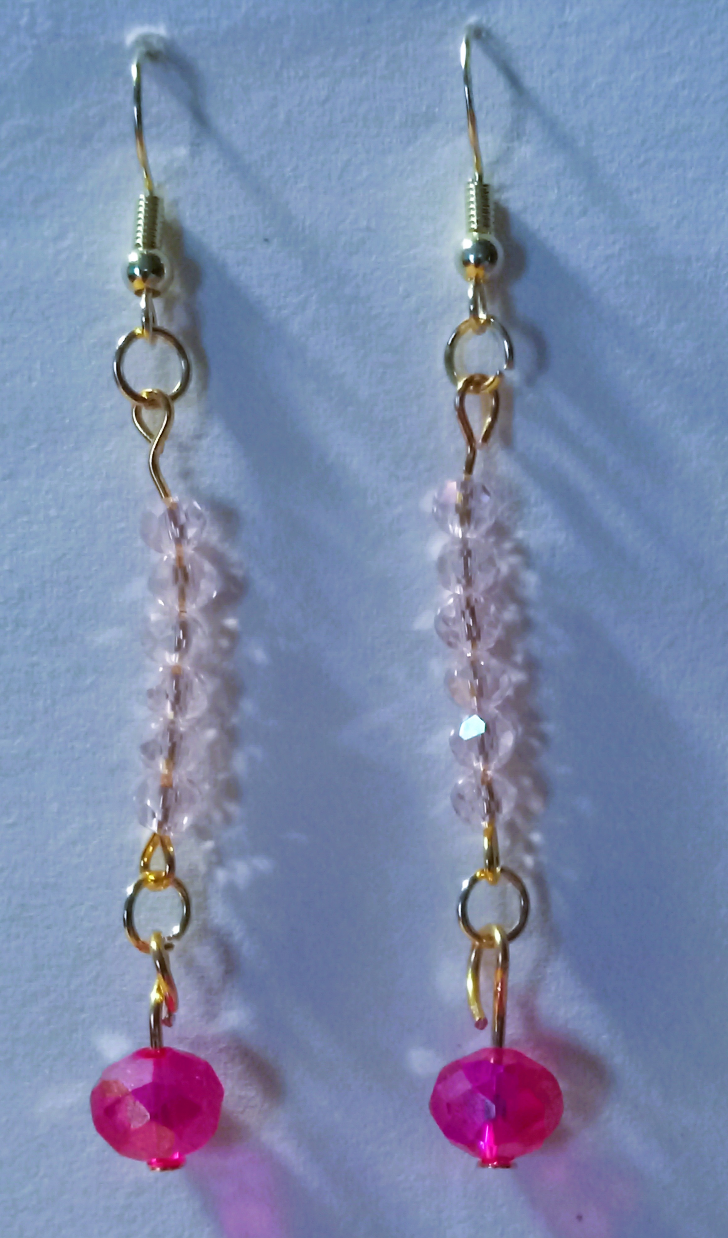 Pink Crystal Drop Earrings