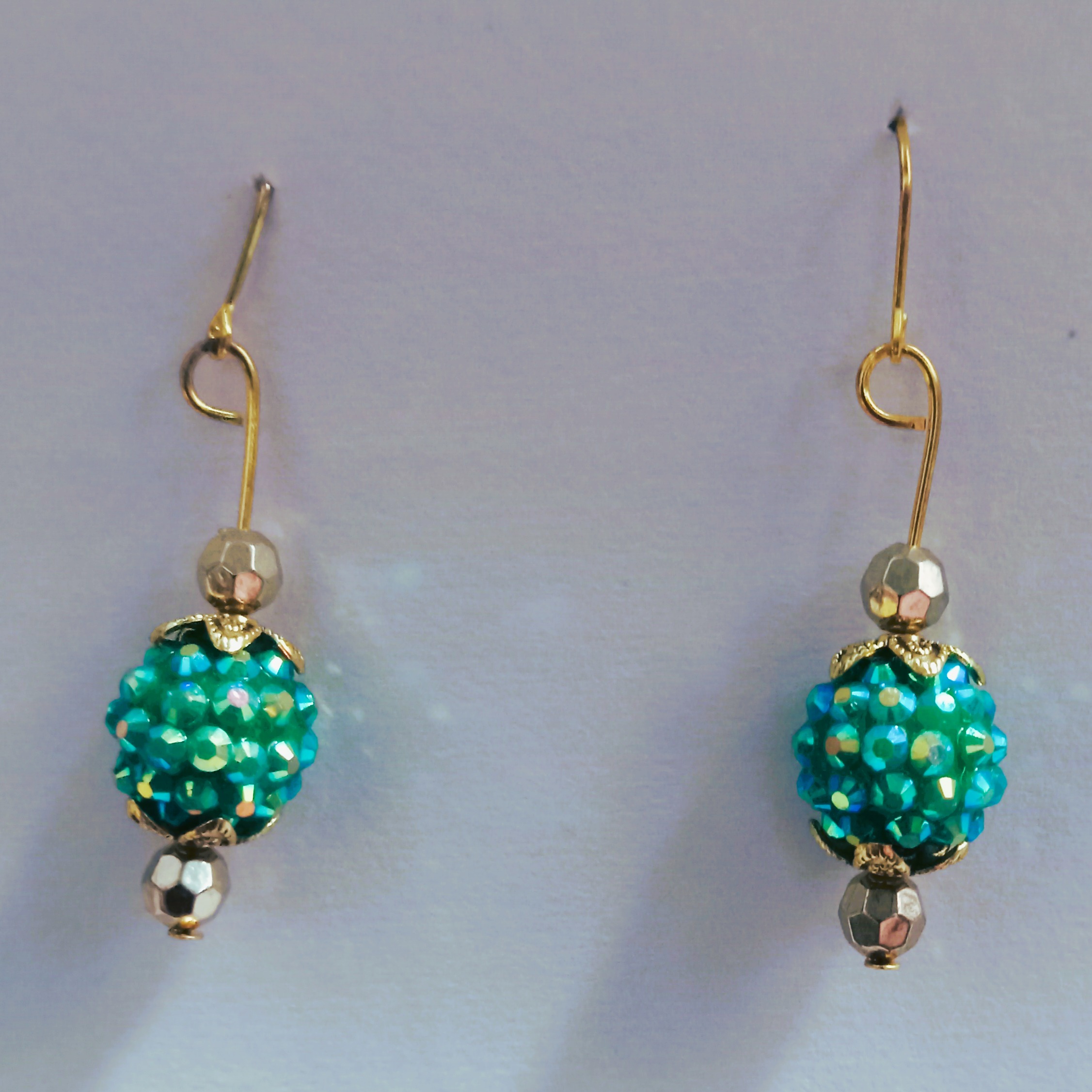 Handcrafted Blue Beaded Earrings