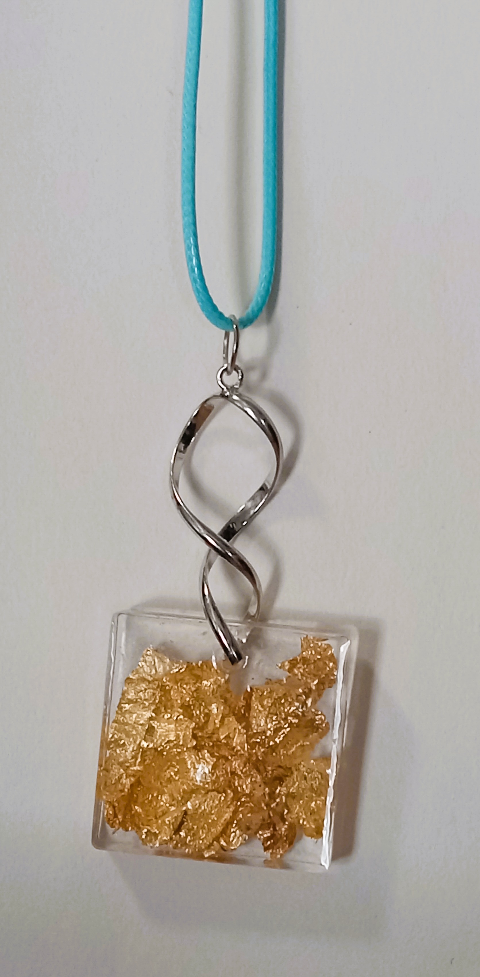 Gold Leaf Resin Pendant Necklaces