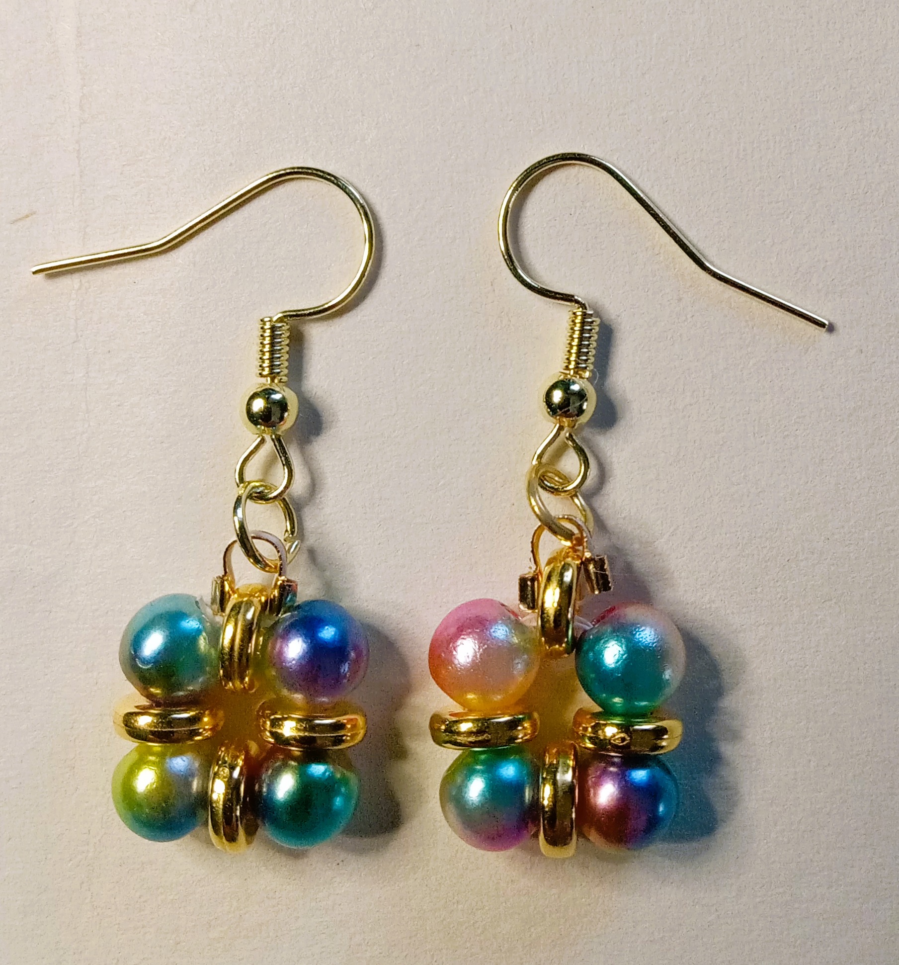 Rainbow Pearl Cluster Earrings
