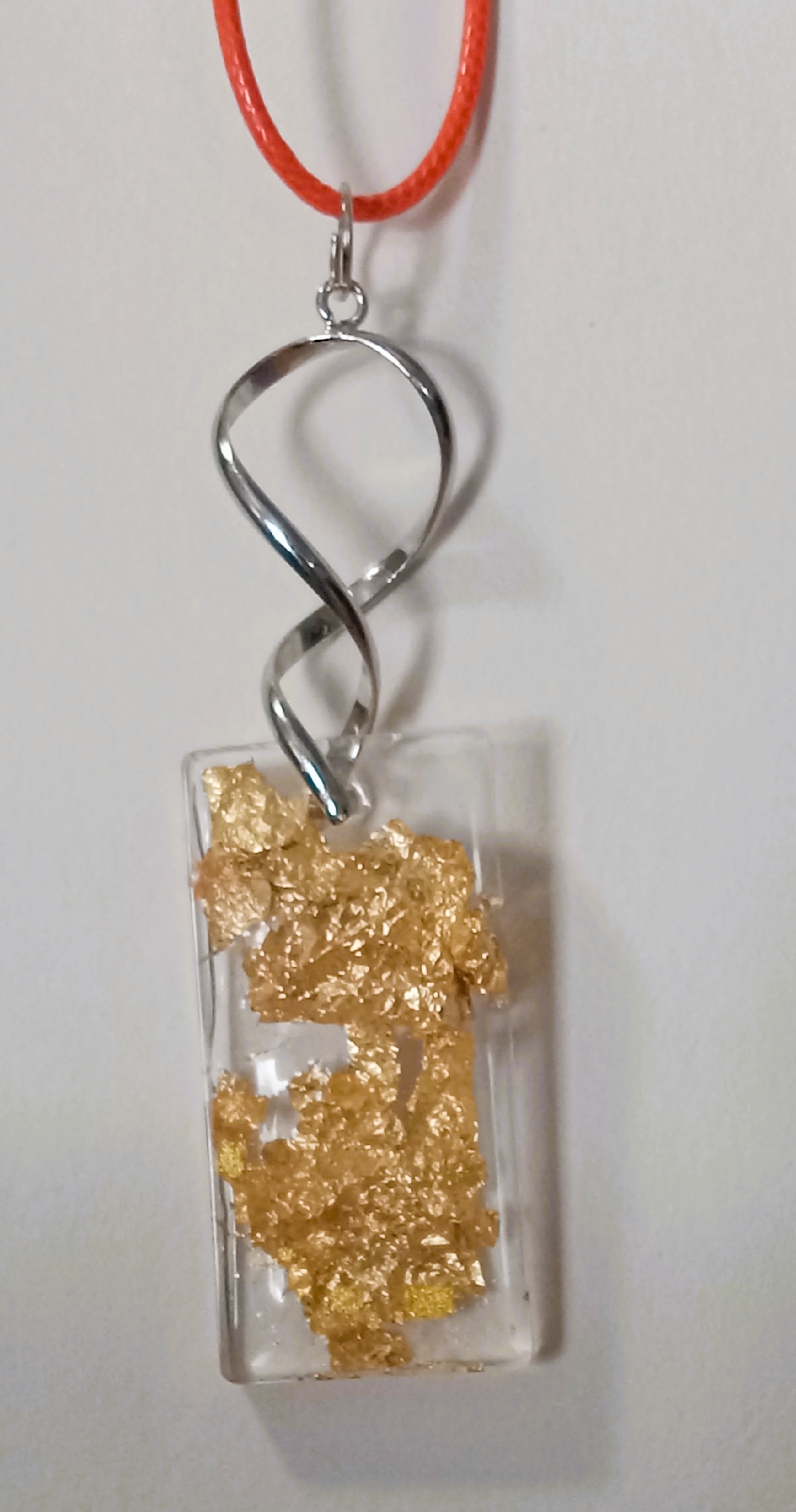 Gold Leaf Resin Pendant Necklaces
