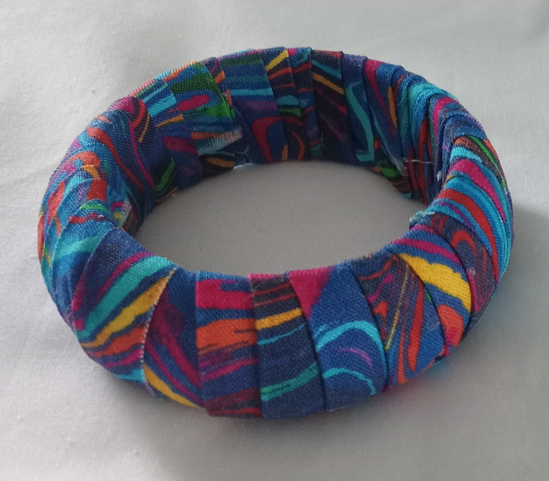 Colorful Fabric-Wrapped Bangle