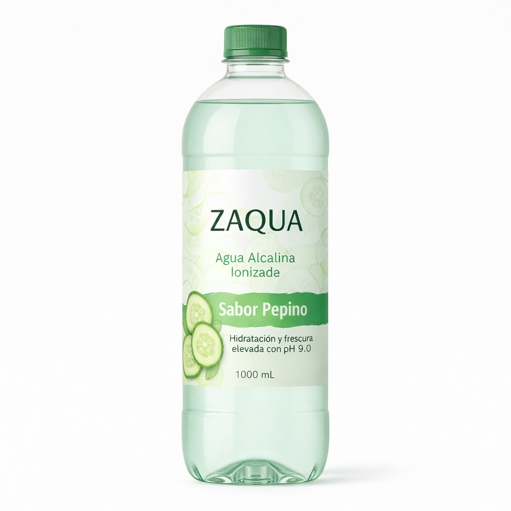 Agua alcalina ionizada sabor pepino - 1000 mL
