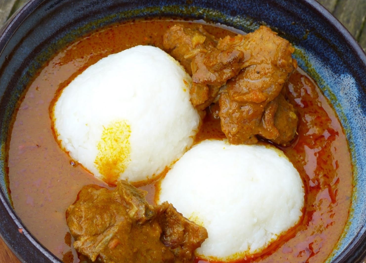 Rice balls and Palmnut soup