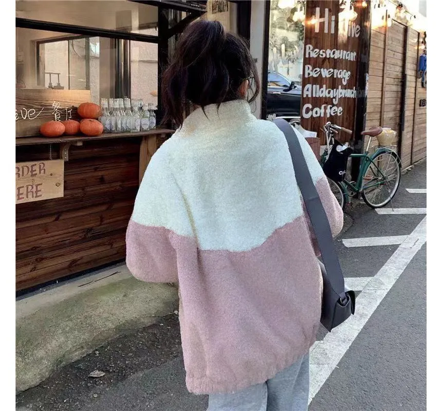 Cozy Colorblock Fleece Jacket