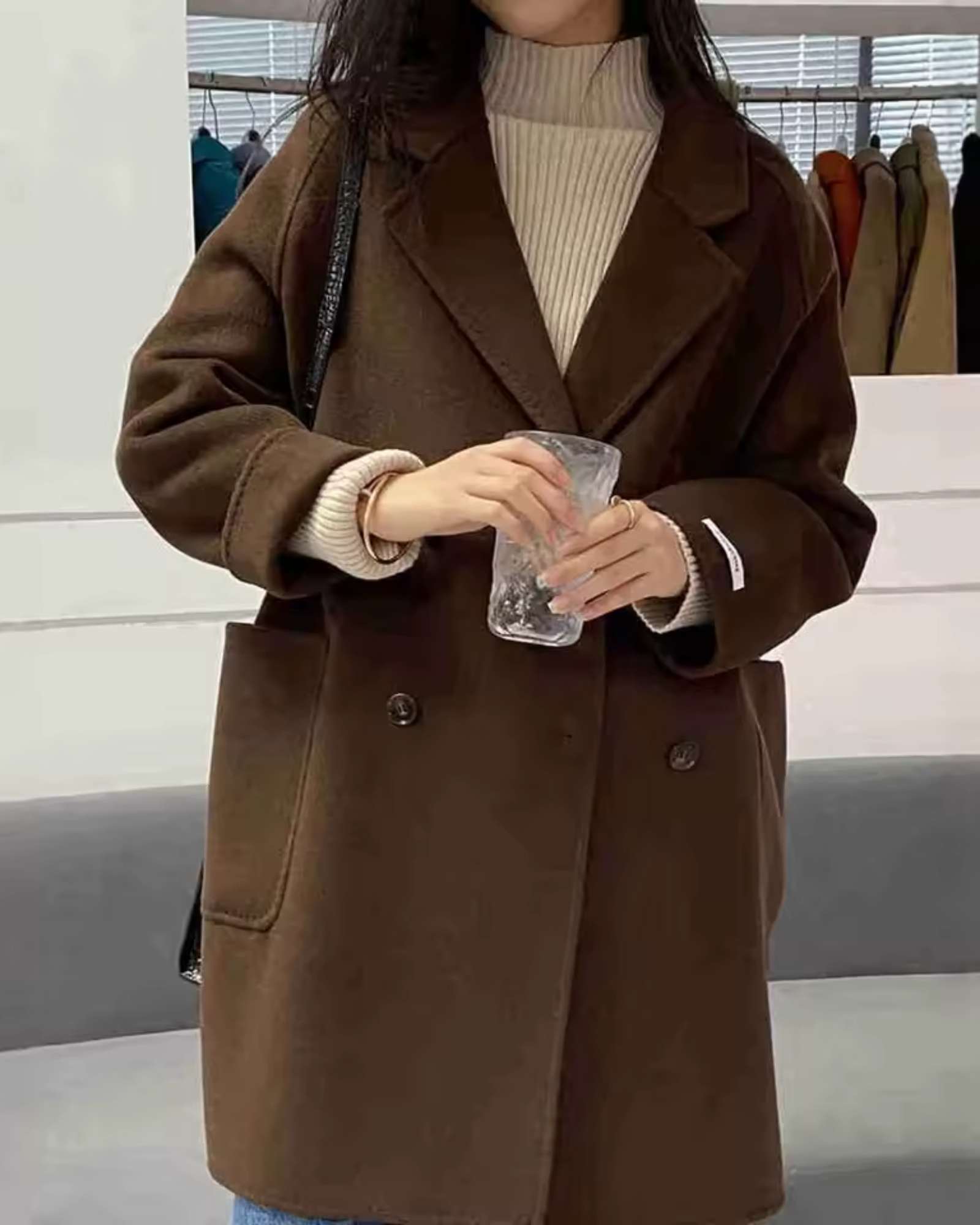 Korean Style Mid-Length Woolen Coat