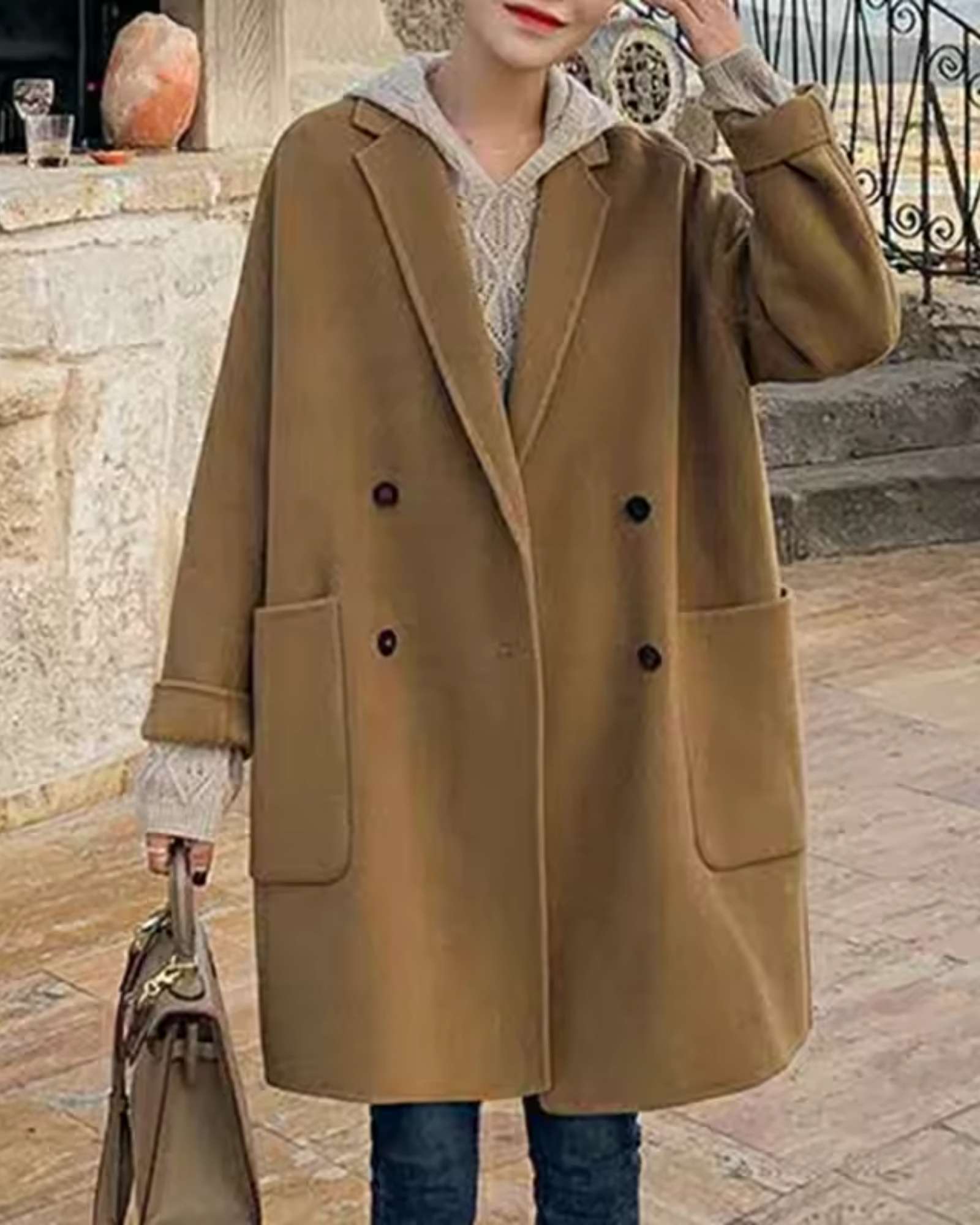 Korean Style Mid-Length Woolen Coat