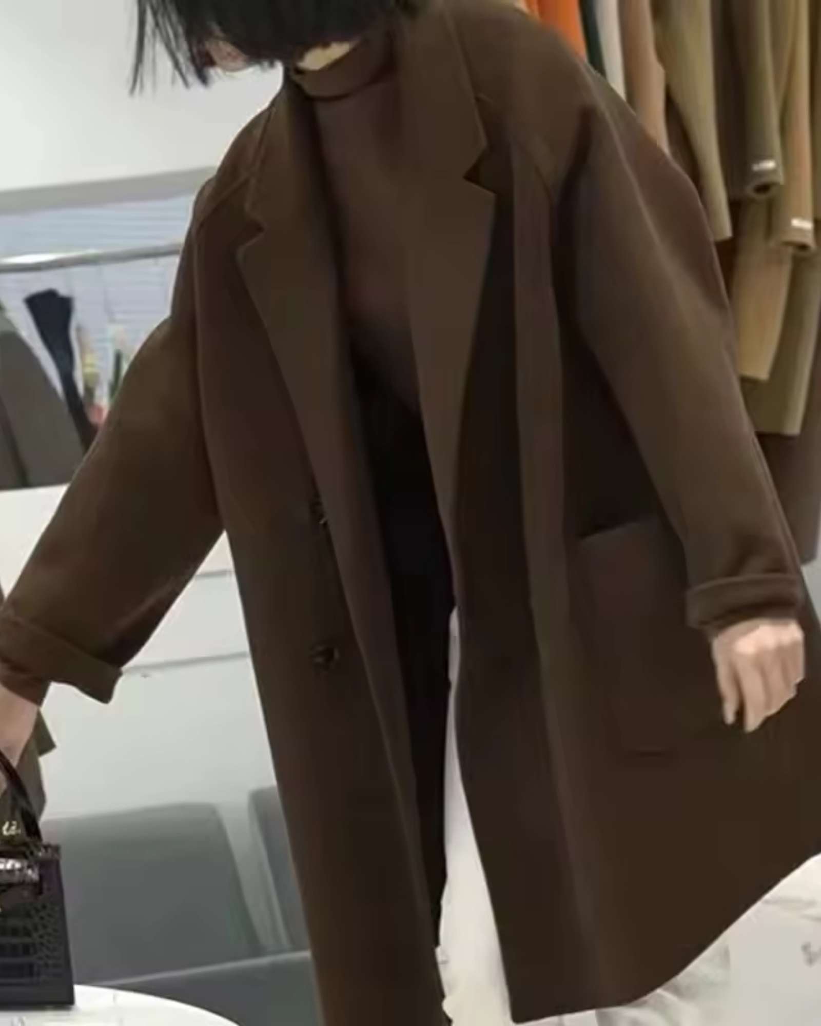 Korean Style Mid-Length Woolen Coat