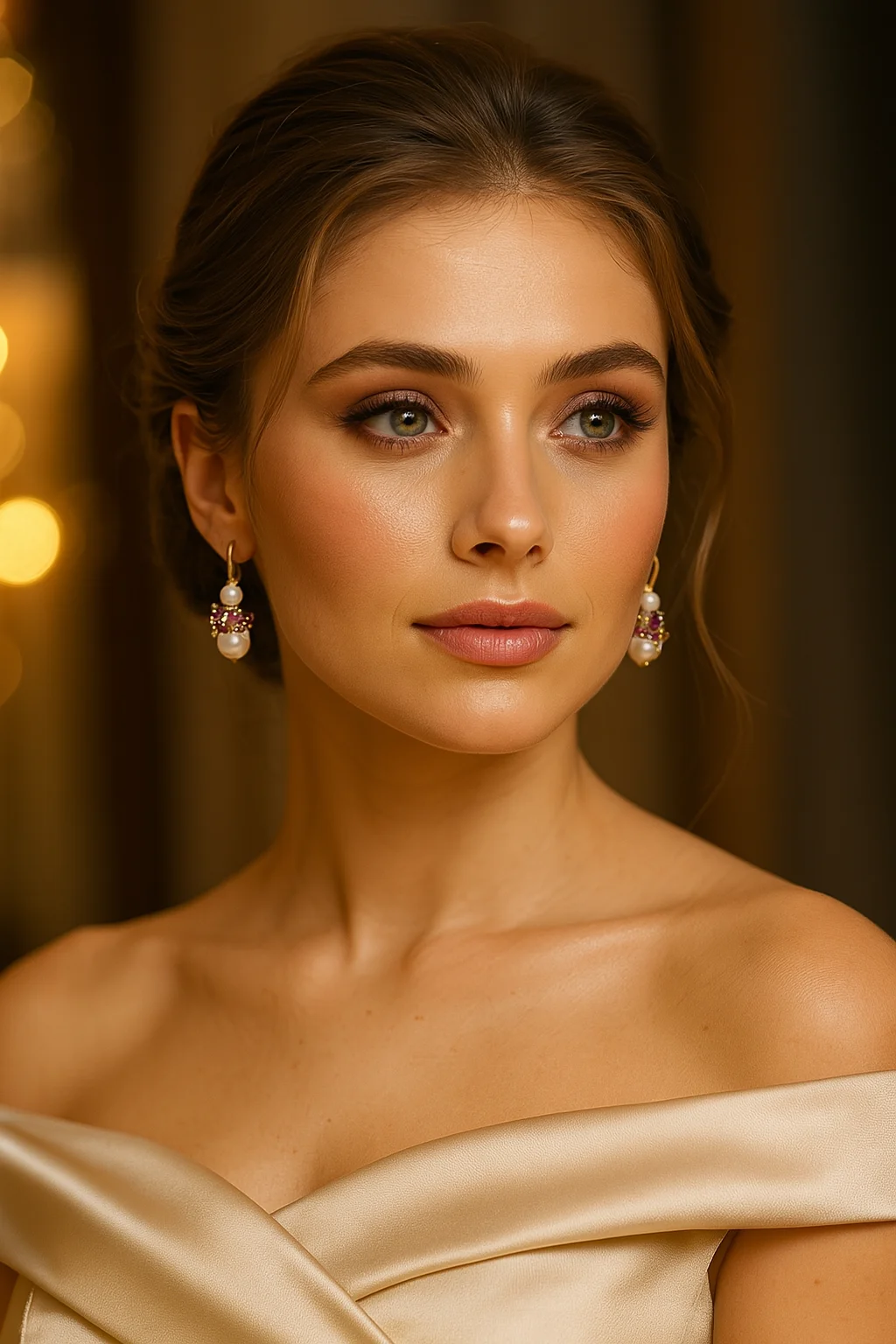 Orecchini pendenti perle e cristalli