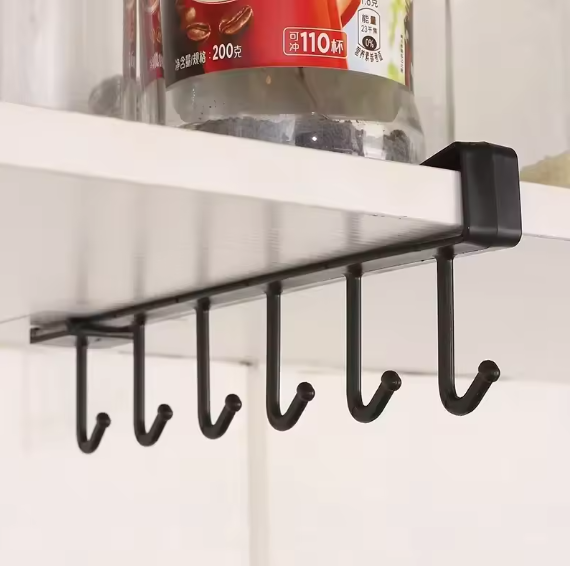 Under-shelf hanging hook rack