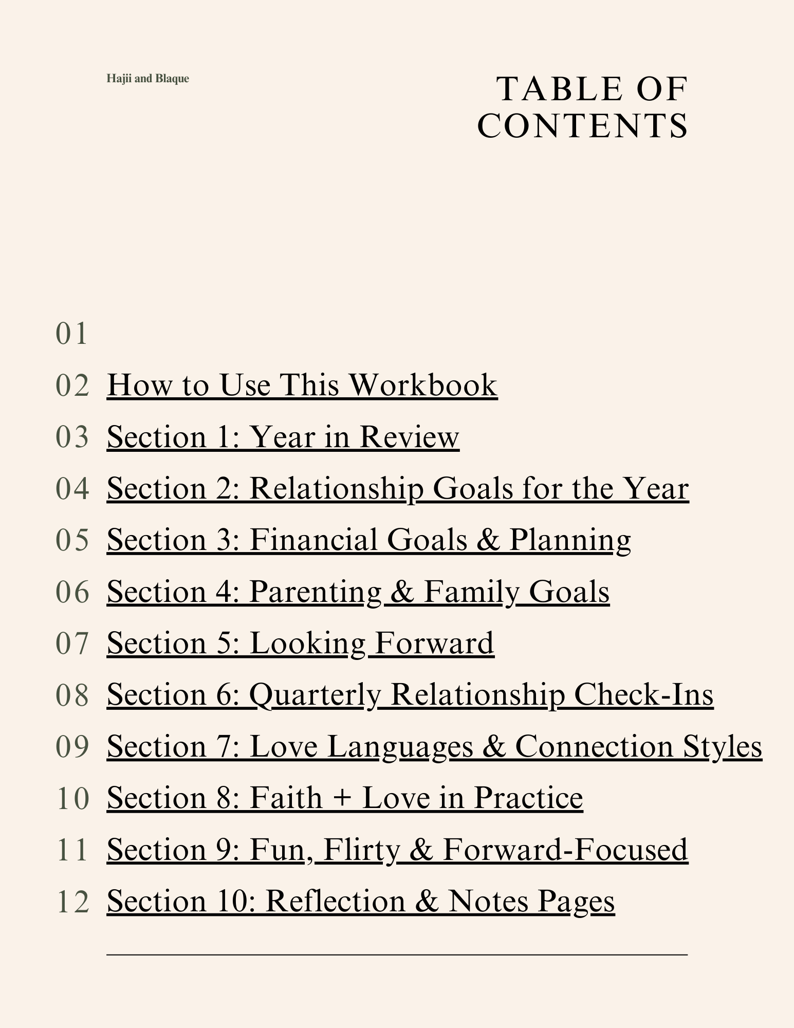 Couples Yearly Review & Goal Planning