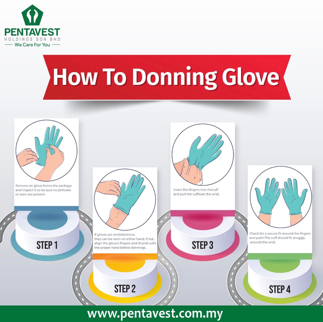 Pentaglove Latex Examination Powder Free Glove
