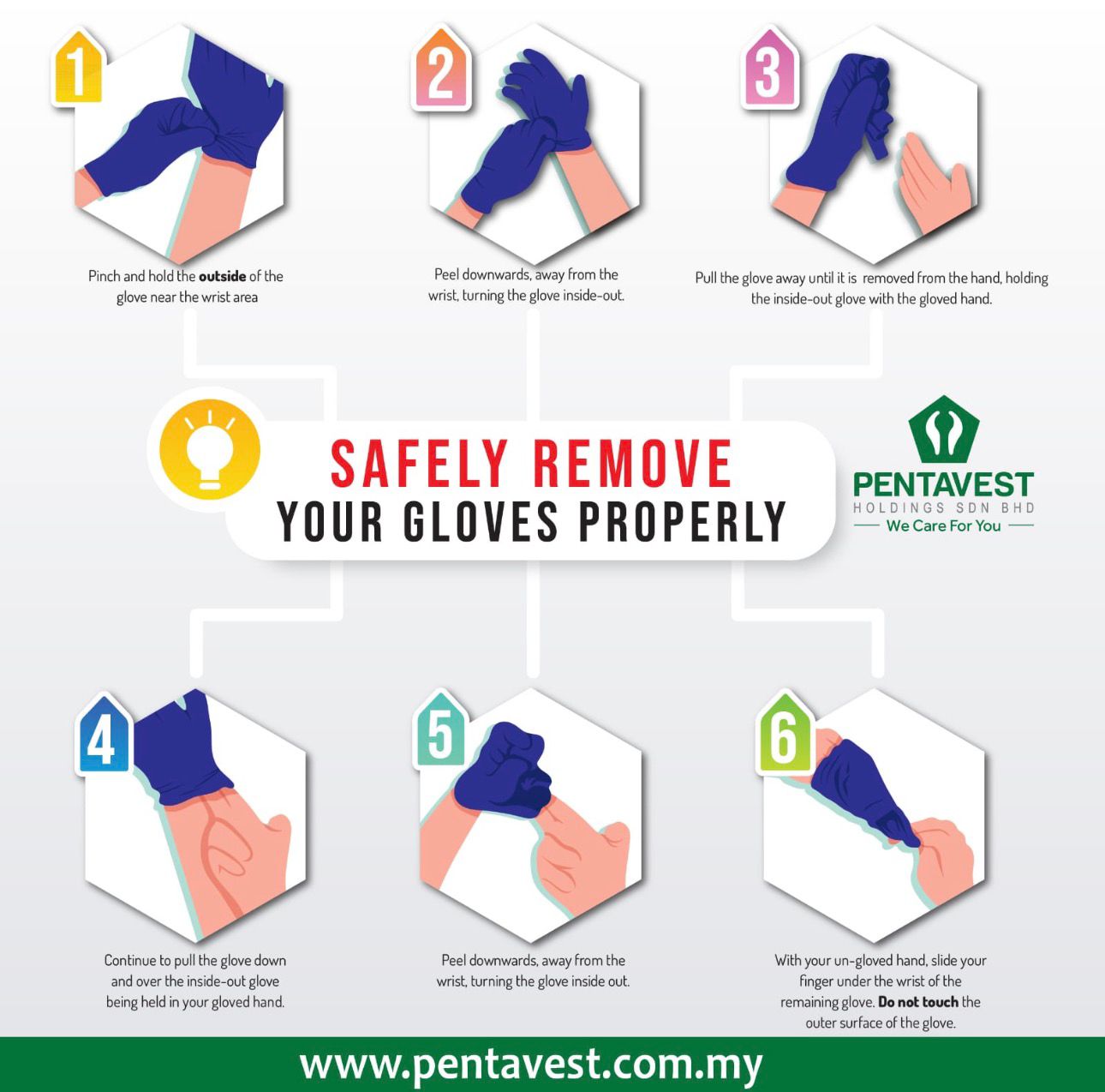 Pentaglove Latex Examination Powder Free Glove