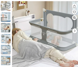 VIKUA 3-in-1 Baby Bassinet Bedside, Height Adjustable Bedside Sleeper Easy Folding 0-6 months, Gray