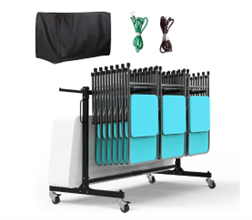 Heavy Duty Folding Table and Chair Storage Cart Rack with Swivel Wheels, 600 lbs capacity, 