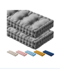 Premium Tufted Floor Cushion, Bench or floor, Grey velvet , pair of 2