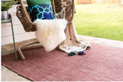 Unique Loom 4x6' Indoor/Outdoor Rug, Woven Maroon, Rust Throw Rug