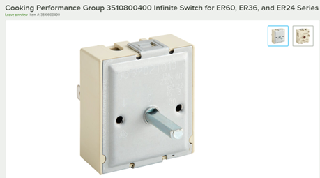 Cooking Performance Group Infinite Switch 3510800400 for ER60, ER36, and ER24 Series 