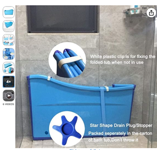  Foldable Blue Bathtub Weylan TEC Toddler 