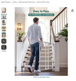 Safety Stair Gate Babelio 29.7-46.5" Auto close