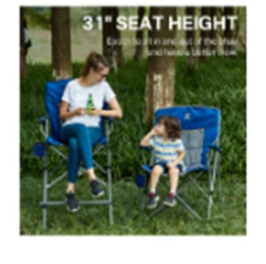 Tall Outdoor Folding Directors Chair with carry bag, 31" Height