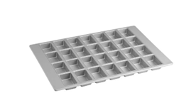 Baker's Lane 28 Compartment Glazed Aluminized Steel Mini Bread Pan- 6 oz. Capacity, 4" x 2 1/2" x 1 1/4" Cavities 