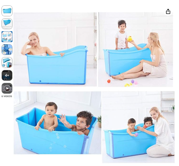  Foldable Blue Bathtub Weylan TEC Toddler 