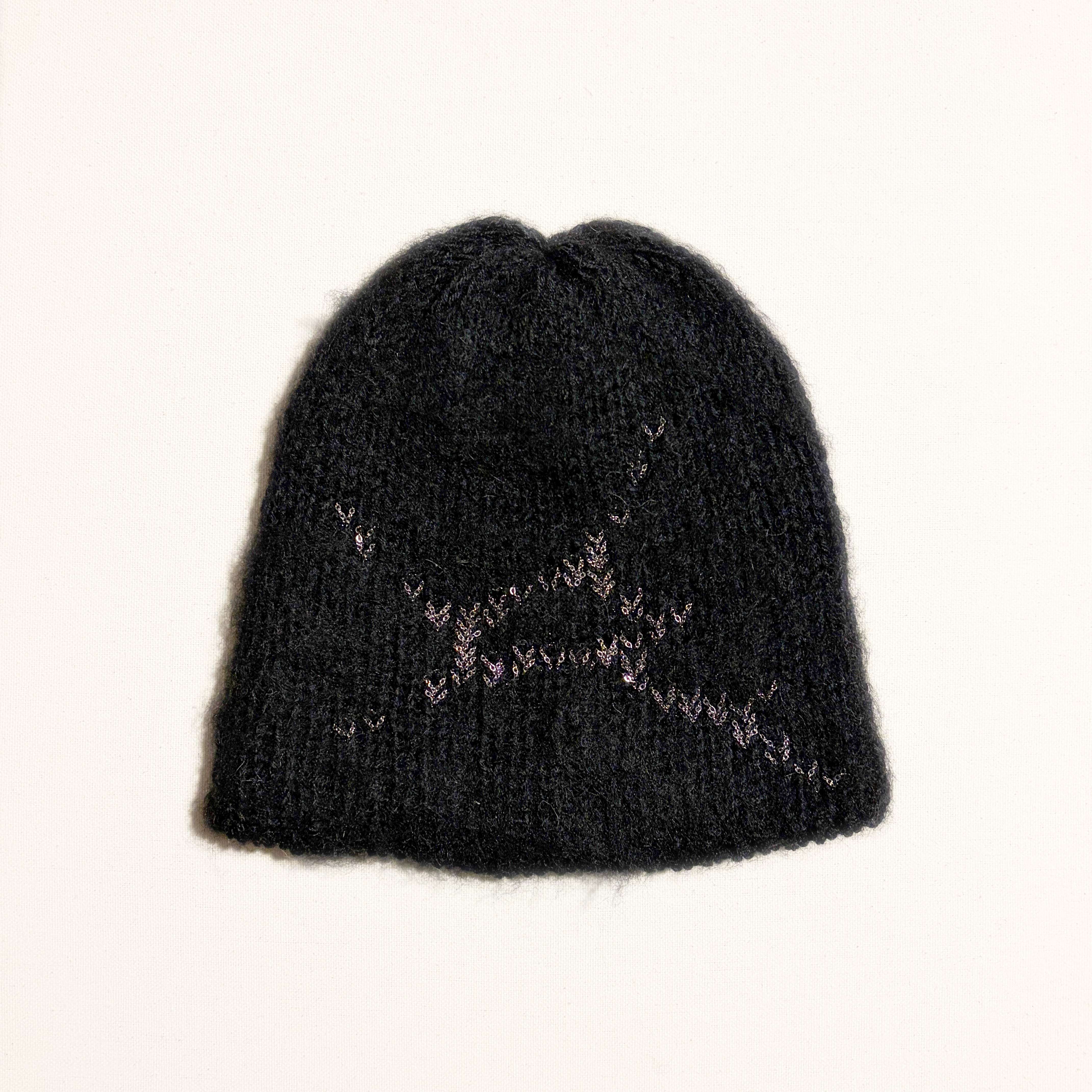 Brushed Alpaca Beanie with Chain